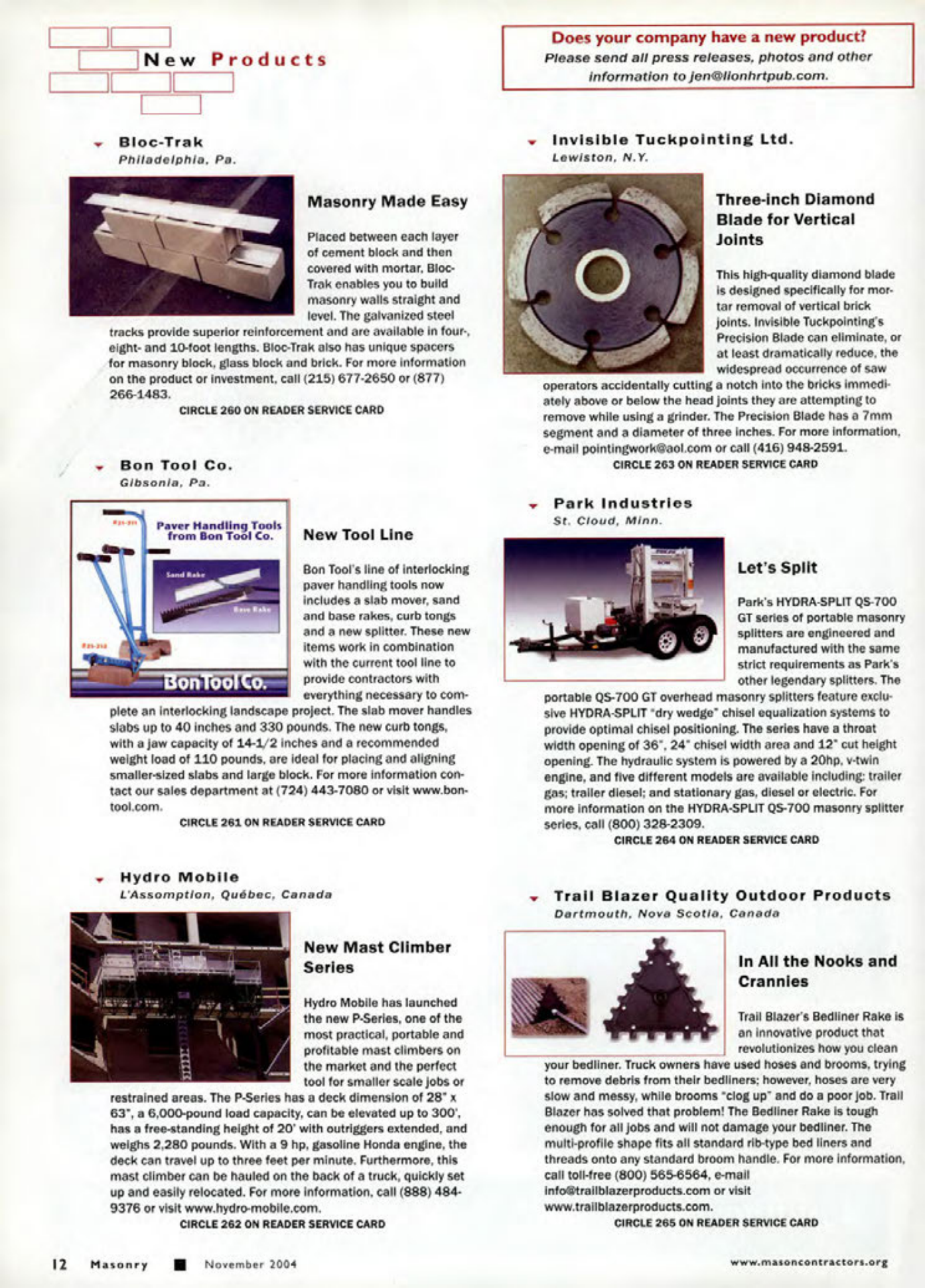Masonry Magazine November 2004 Page. 14
