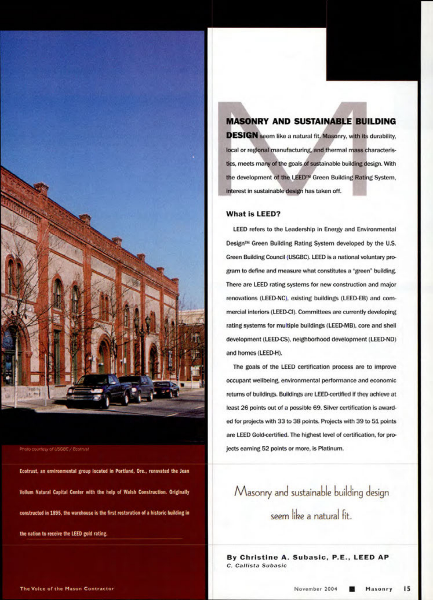 Masonry Magazine November 2004 Page. 17