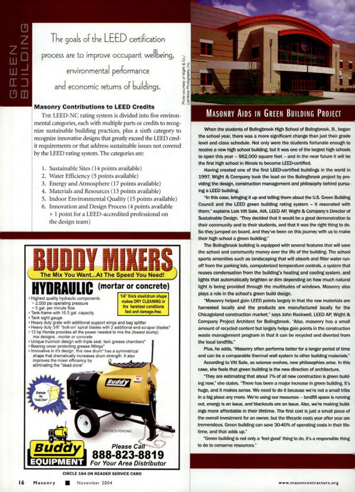 Masonry Magazine November 2004 Page. 18