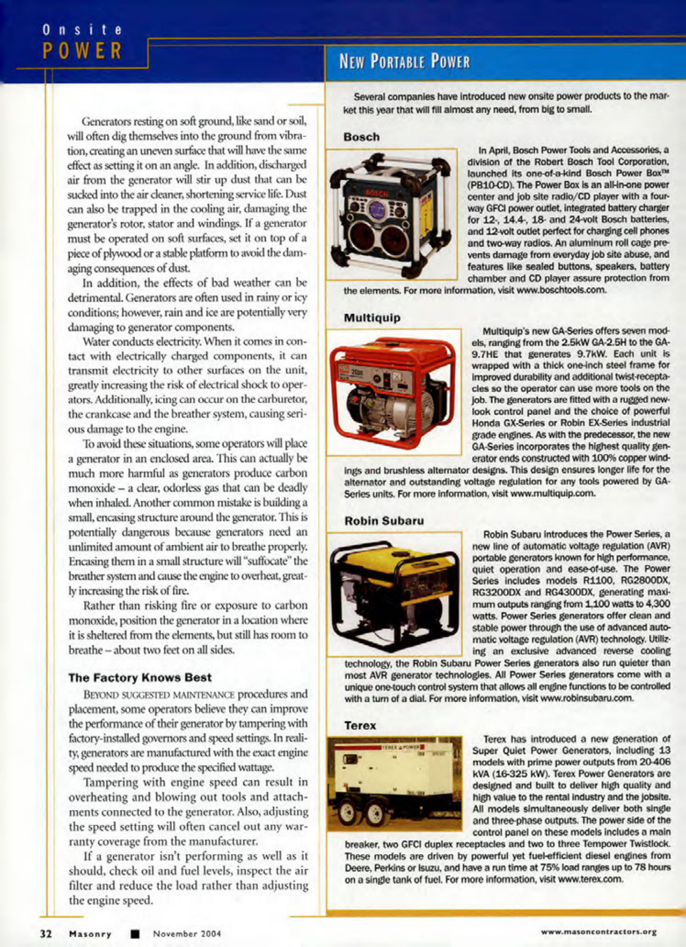 Masonry Magazine November 2004 Page. 34