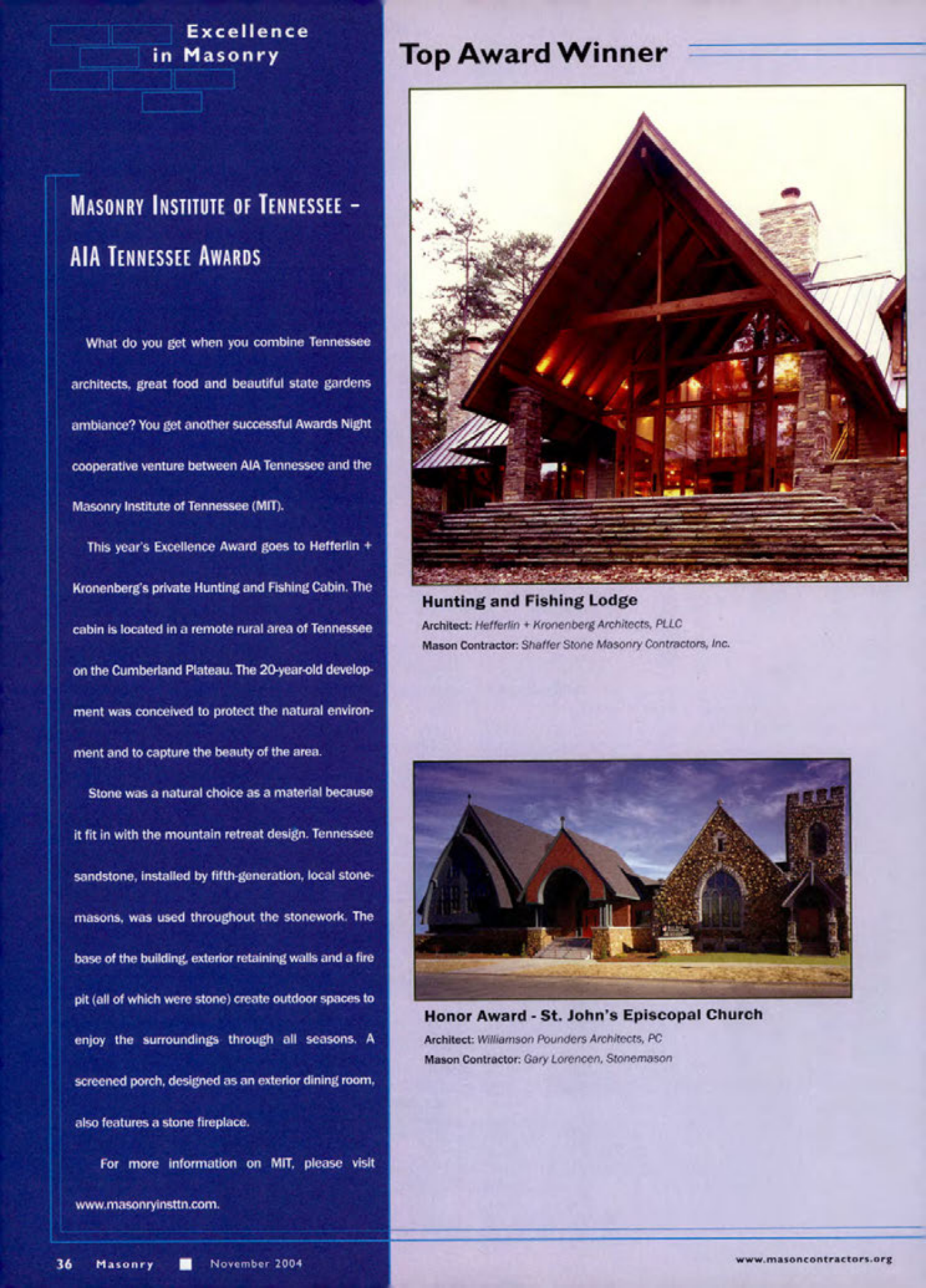 Masonry Magazine November 2004 Page. 38