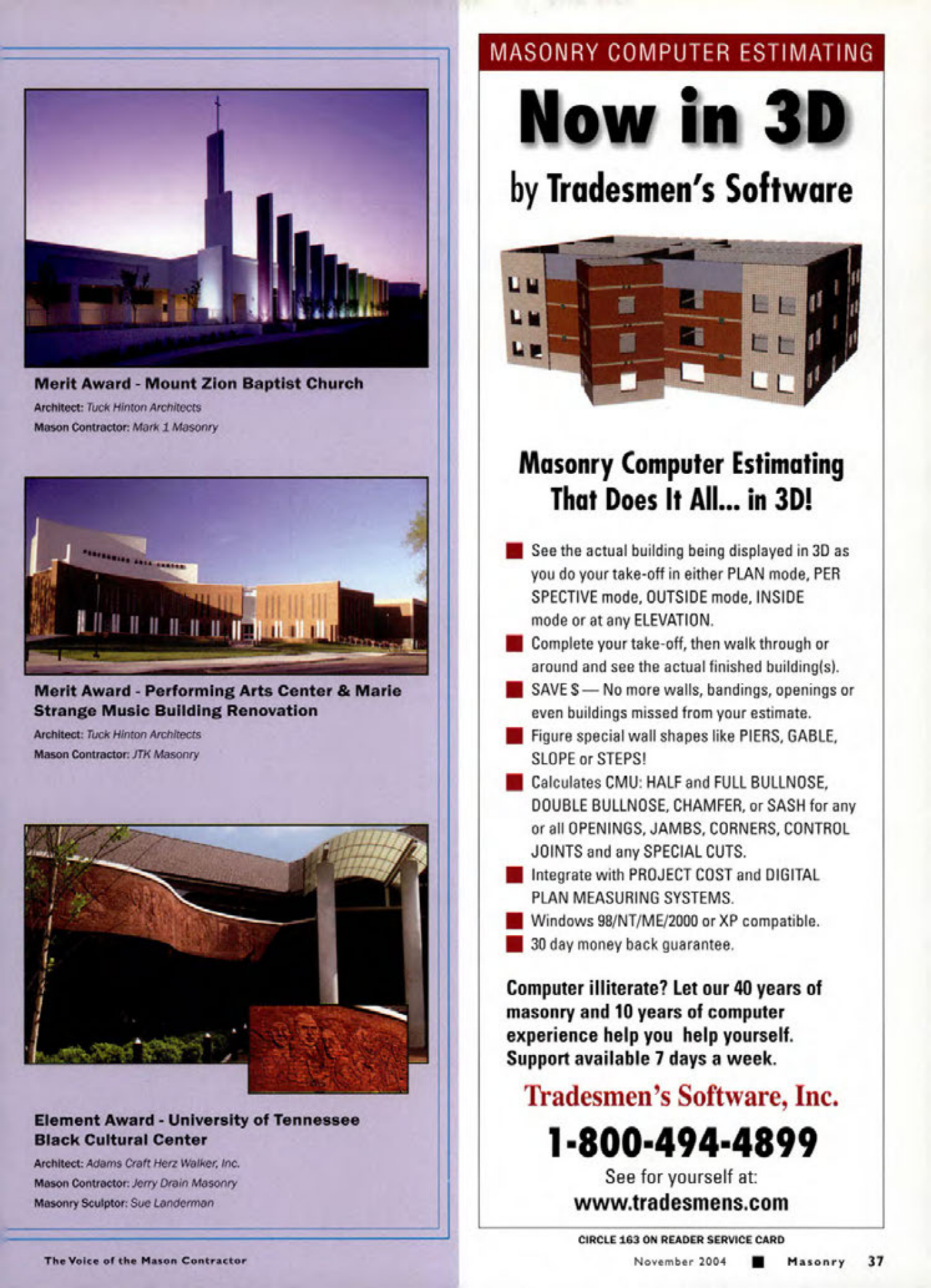 Masonry Magazine November 2004 Page. 39