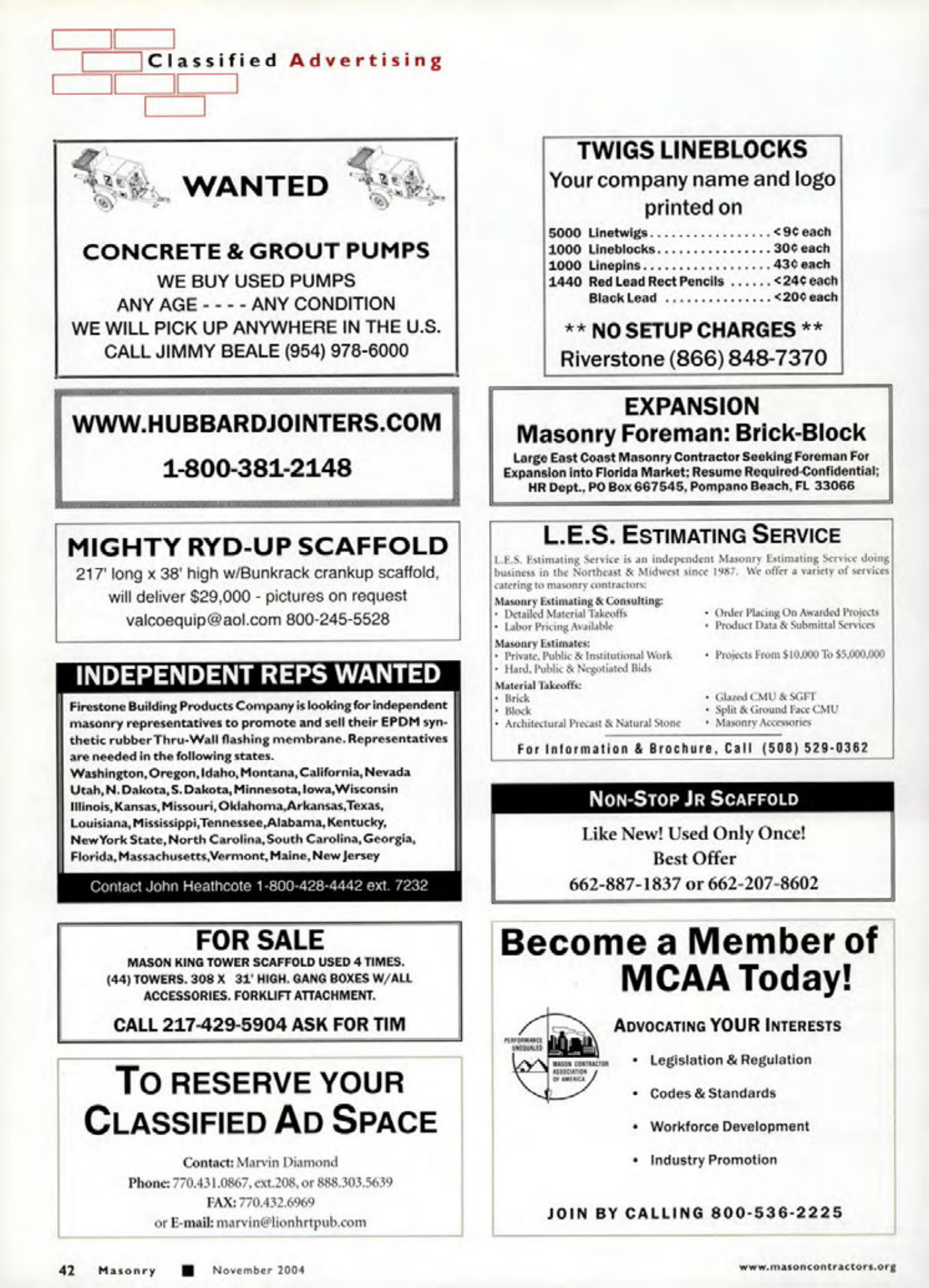 Masonry Magazine November 2004 Page. 44