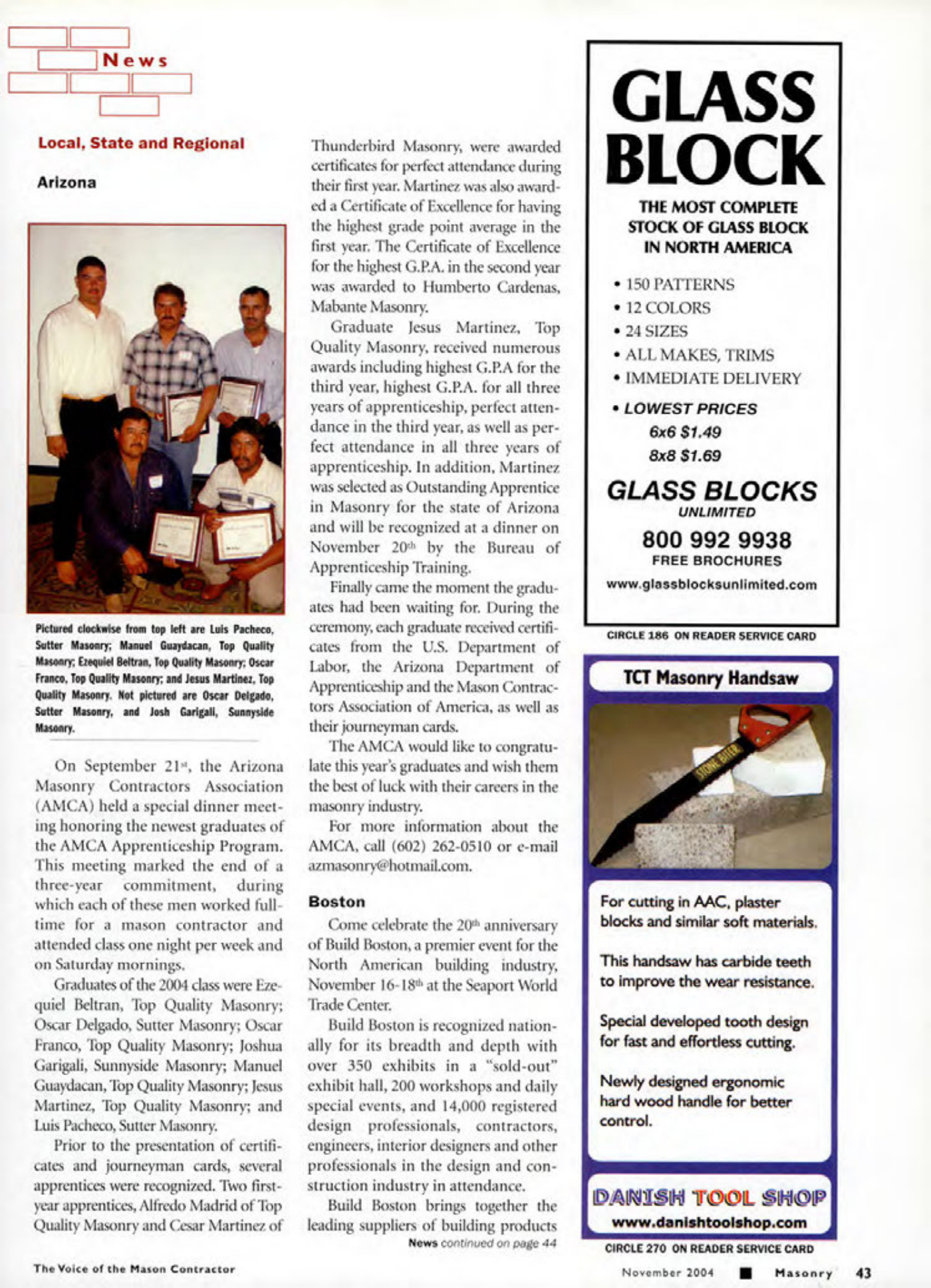 Masonry Magazine November 2004 Page. 45