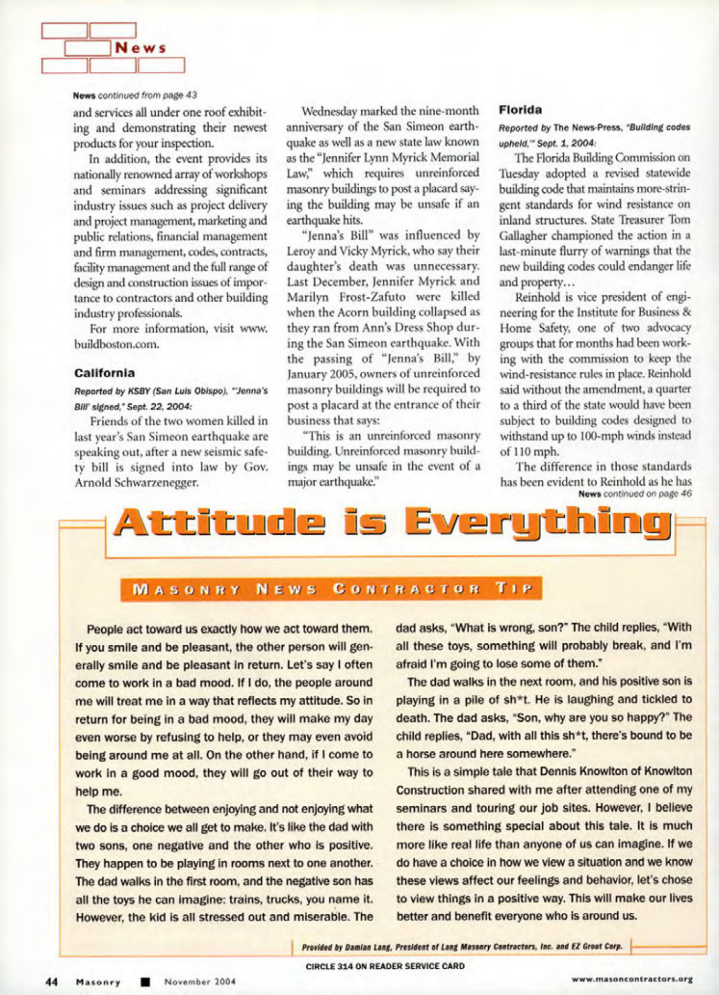 Masonry Magazine November 2004 Page. 46