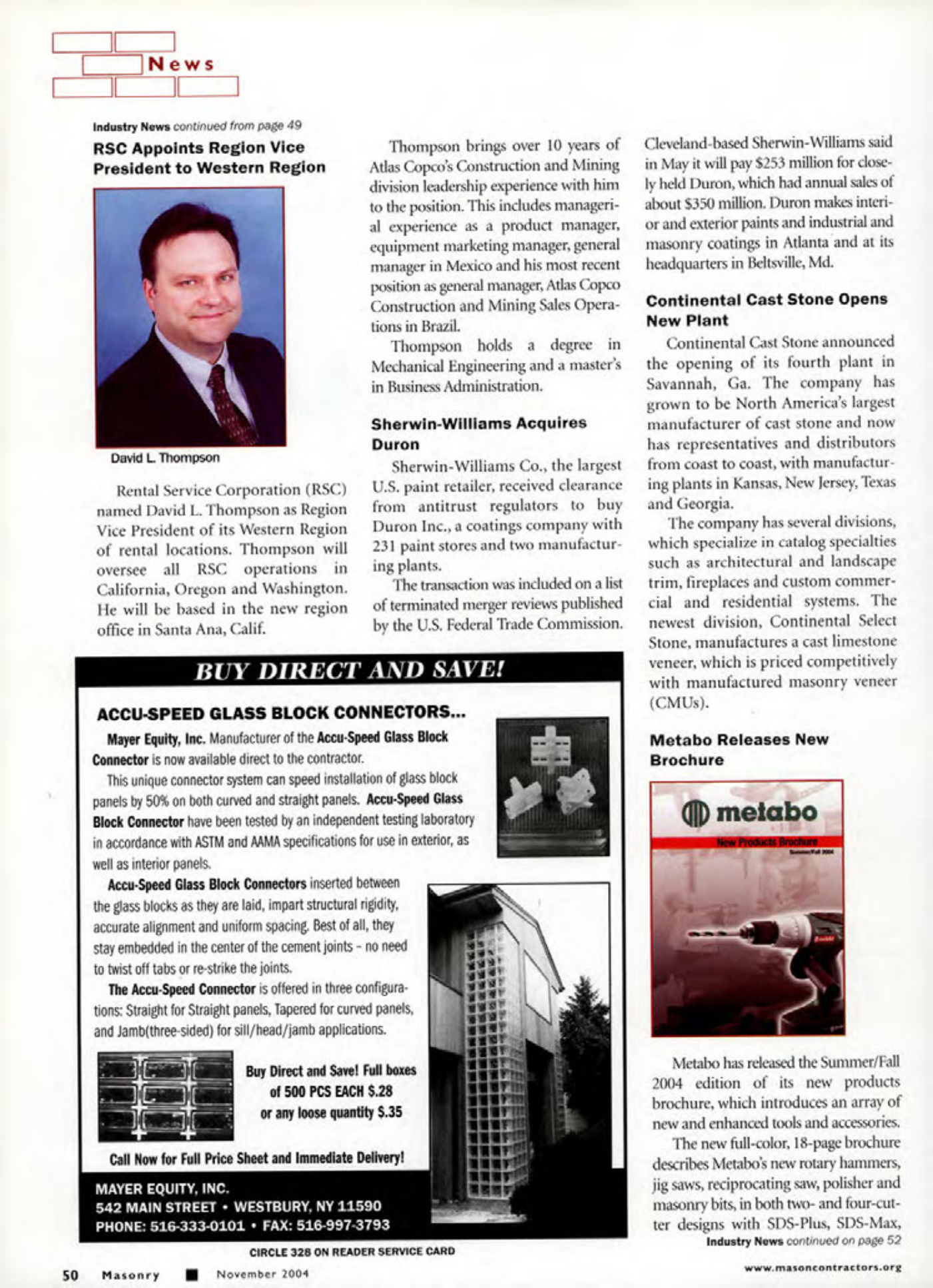 Masonry Magazine November 2004 Page. 52