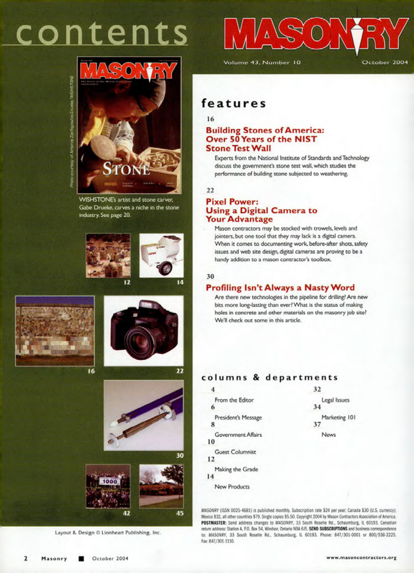 Masonry Magazine October 2004 Page. 4