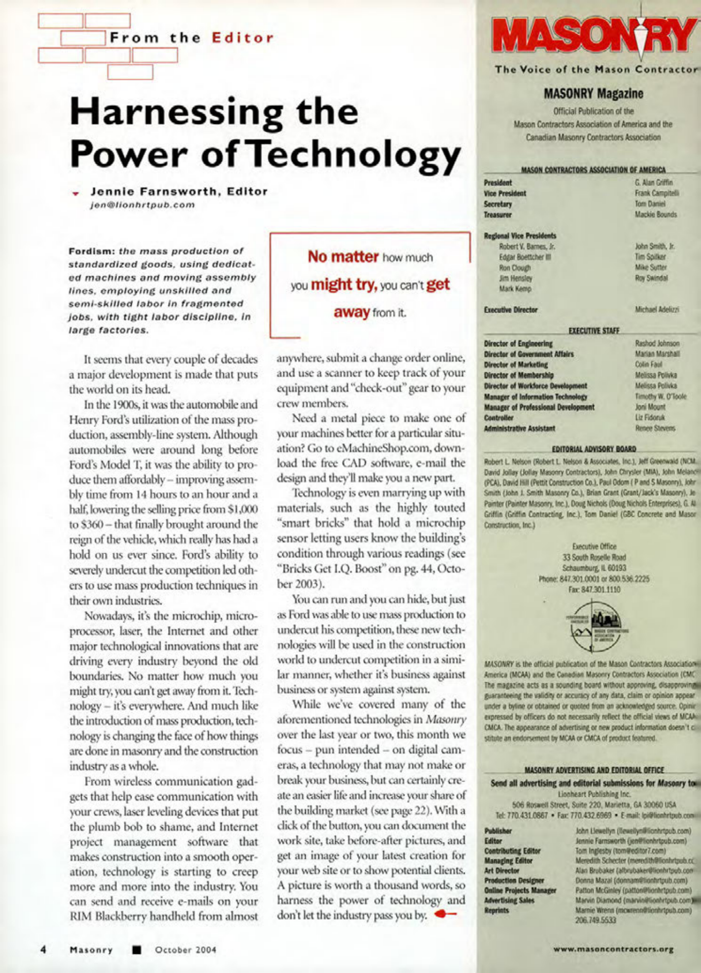Masonry Magazine October 2004 Page. 6