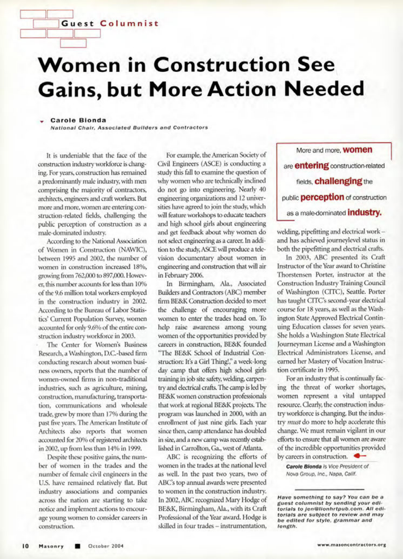Masonry Magazine October 2004 Page. 12