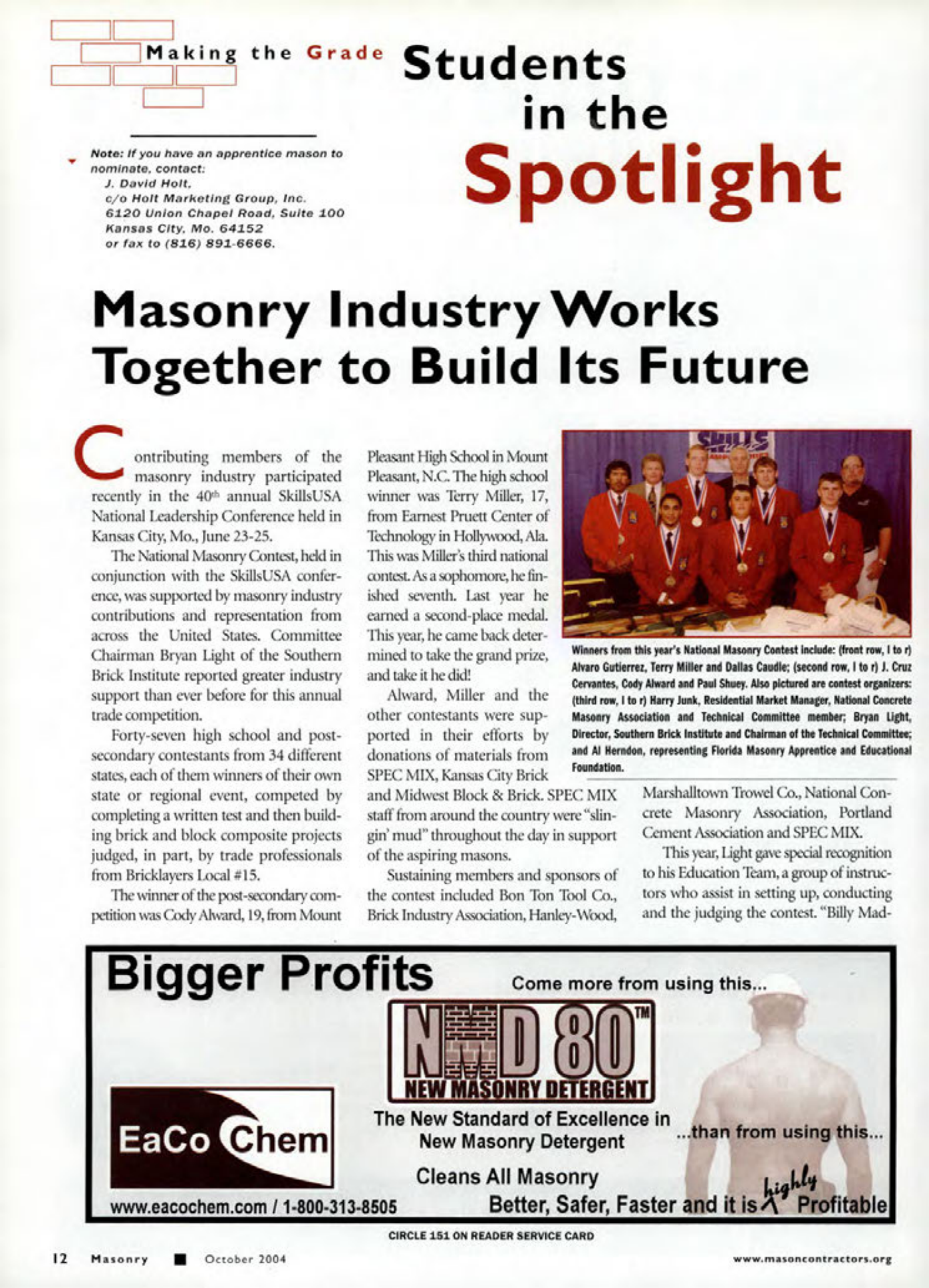Masonry Magazine October 2004 Page. 14