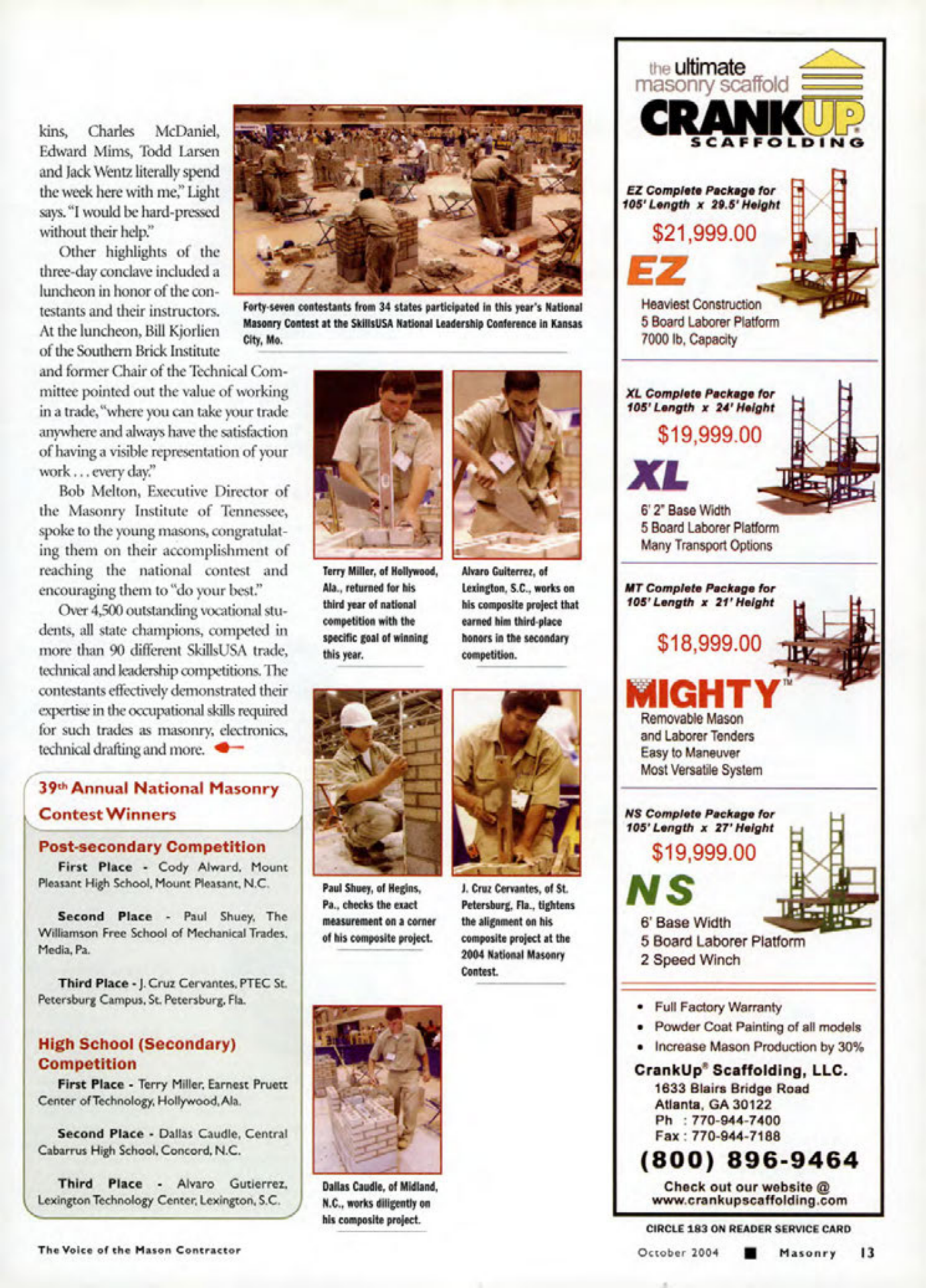 Masonry Magazine October 2004 Page. 15
