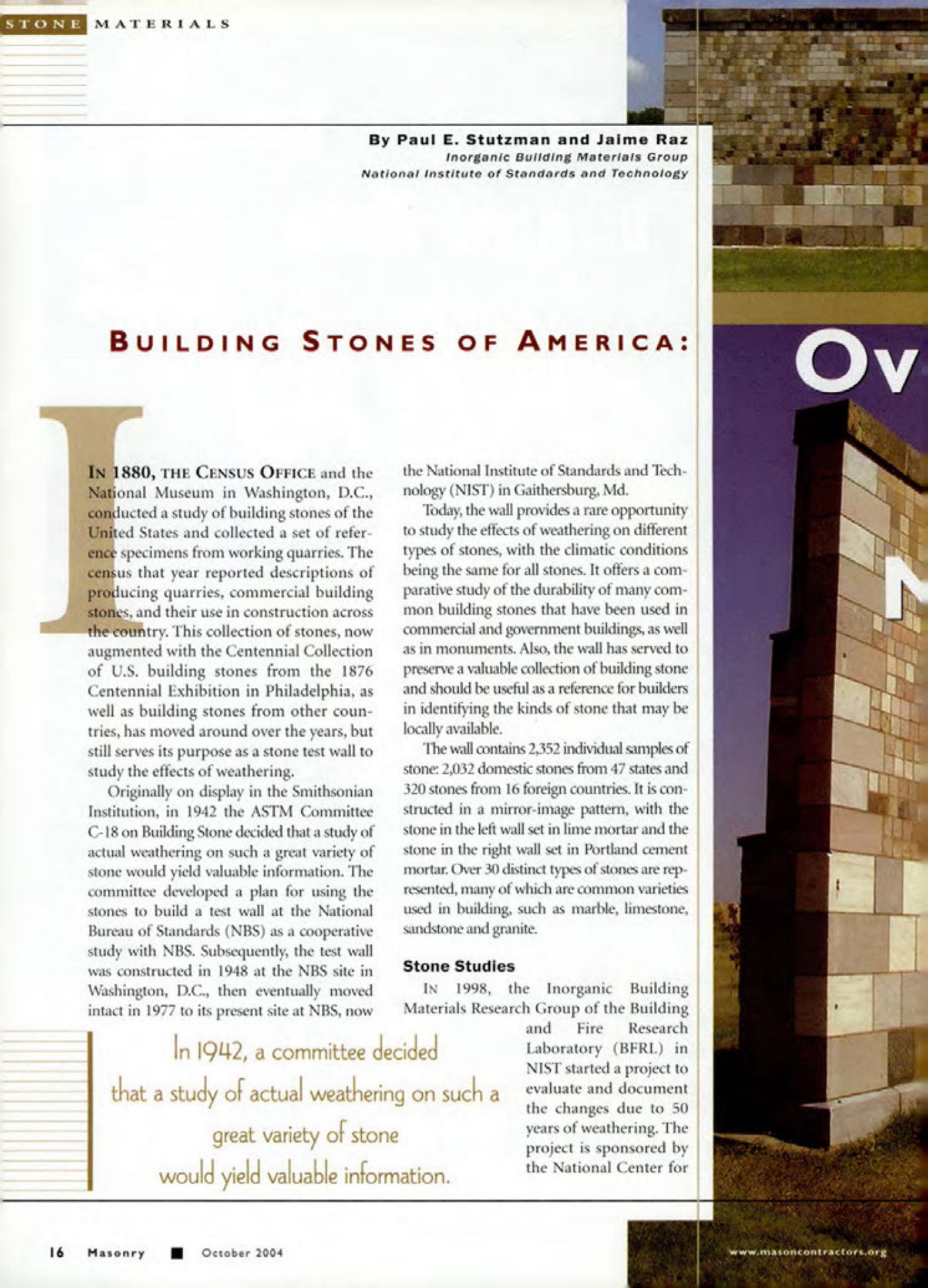 Masonry Magazine October 2004 Page. 18