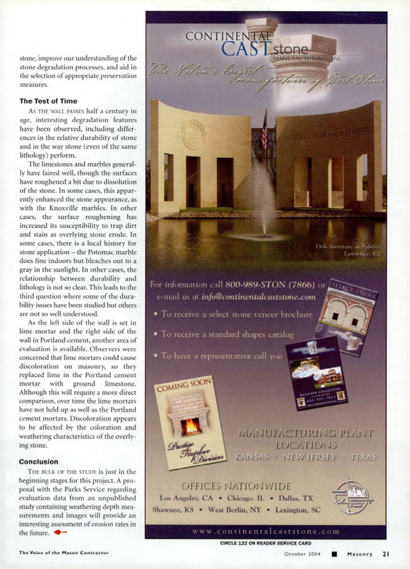Masonry Magazine October 2004 Page. 23