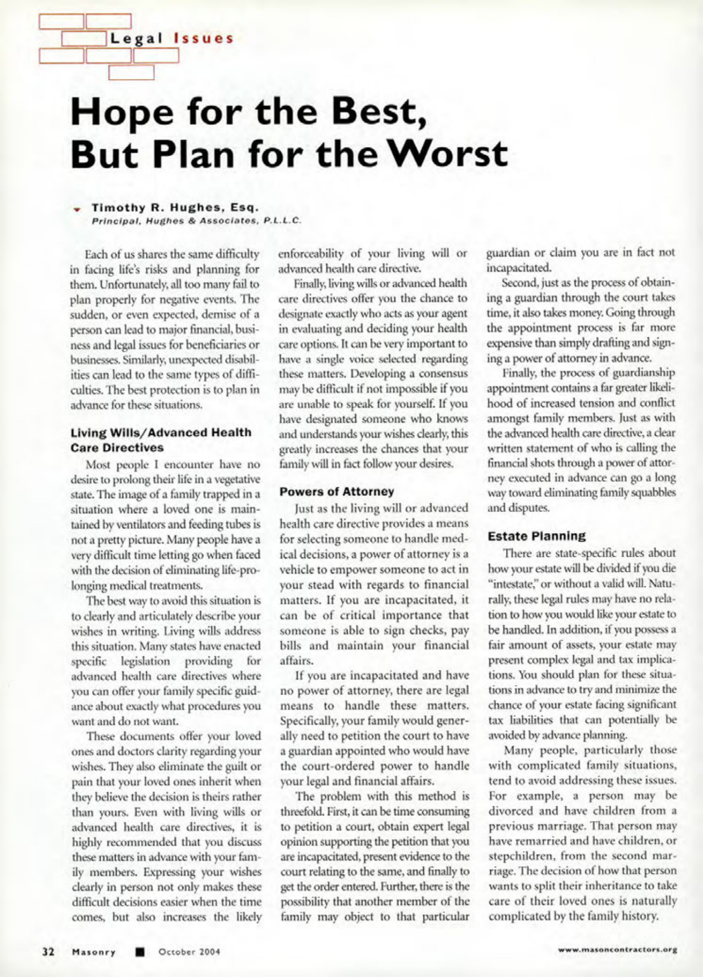 Masonry Magazine October 2004 Page. 34