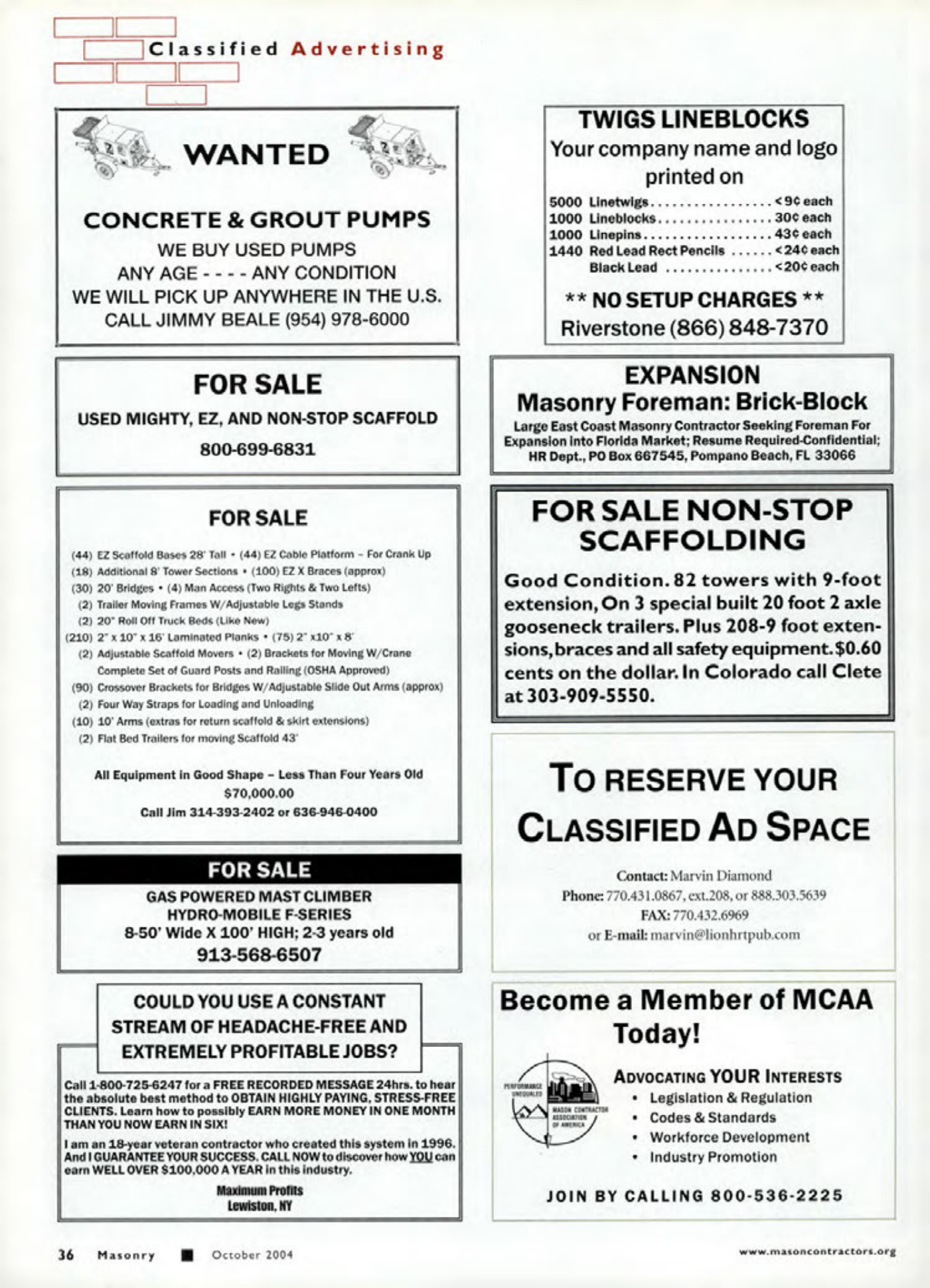 Masonry Magazine October 2004 Page. 38