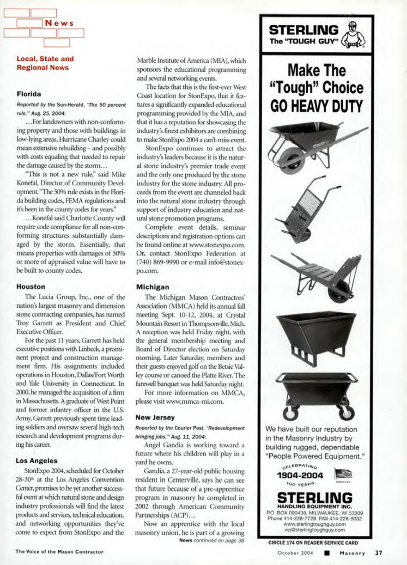 Masonry Magazine October 2004 Page. 39