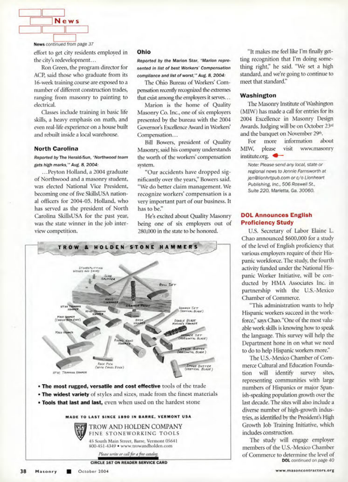 Masonry Magazine October 2004 Page. 40