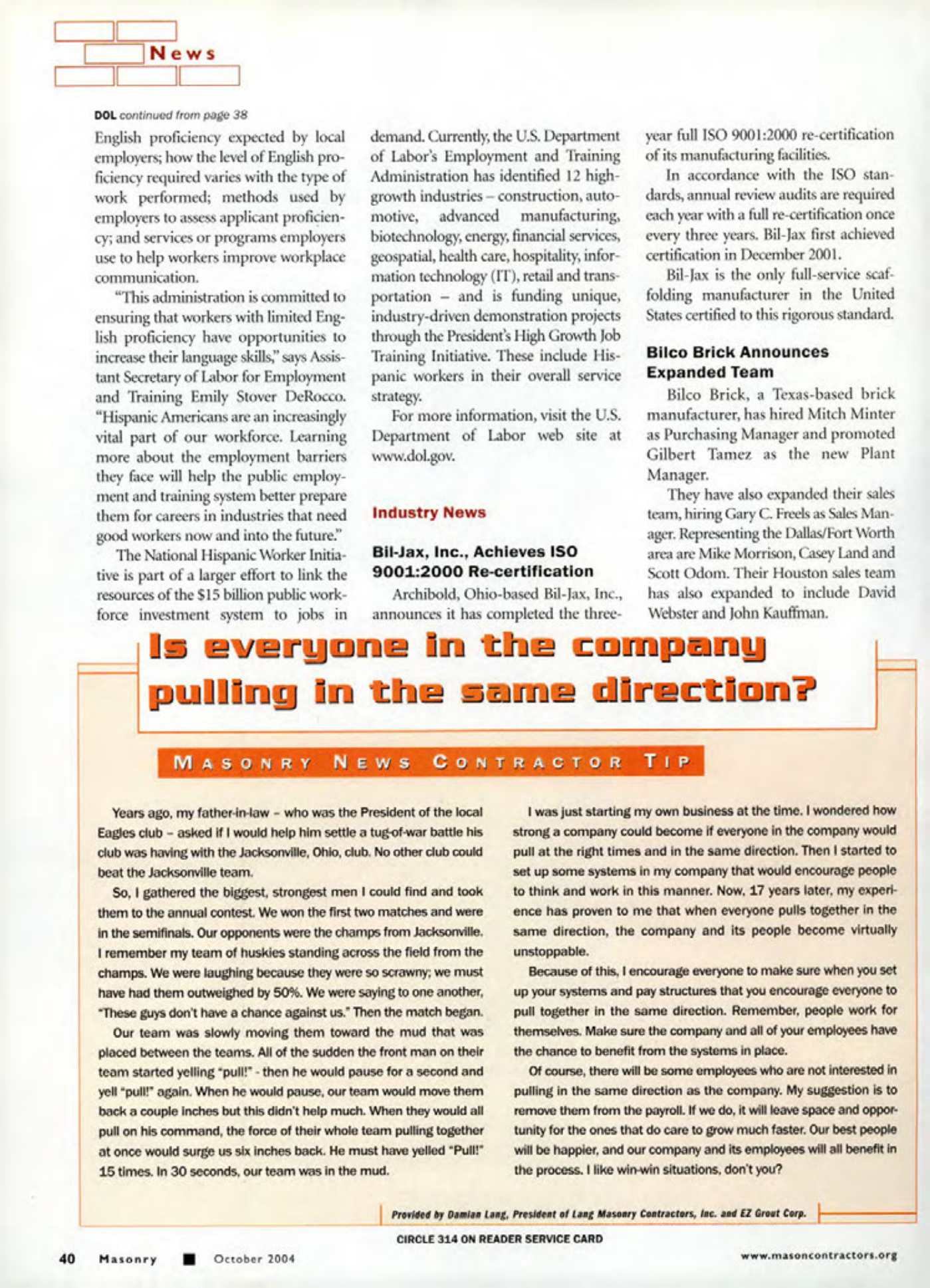 Masonry Magazine October 2004 Page. 42