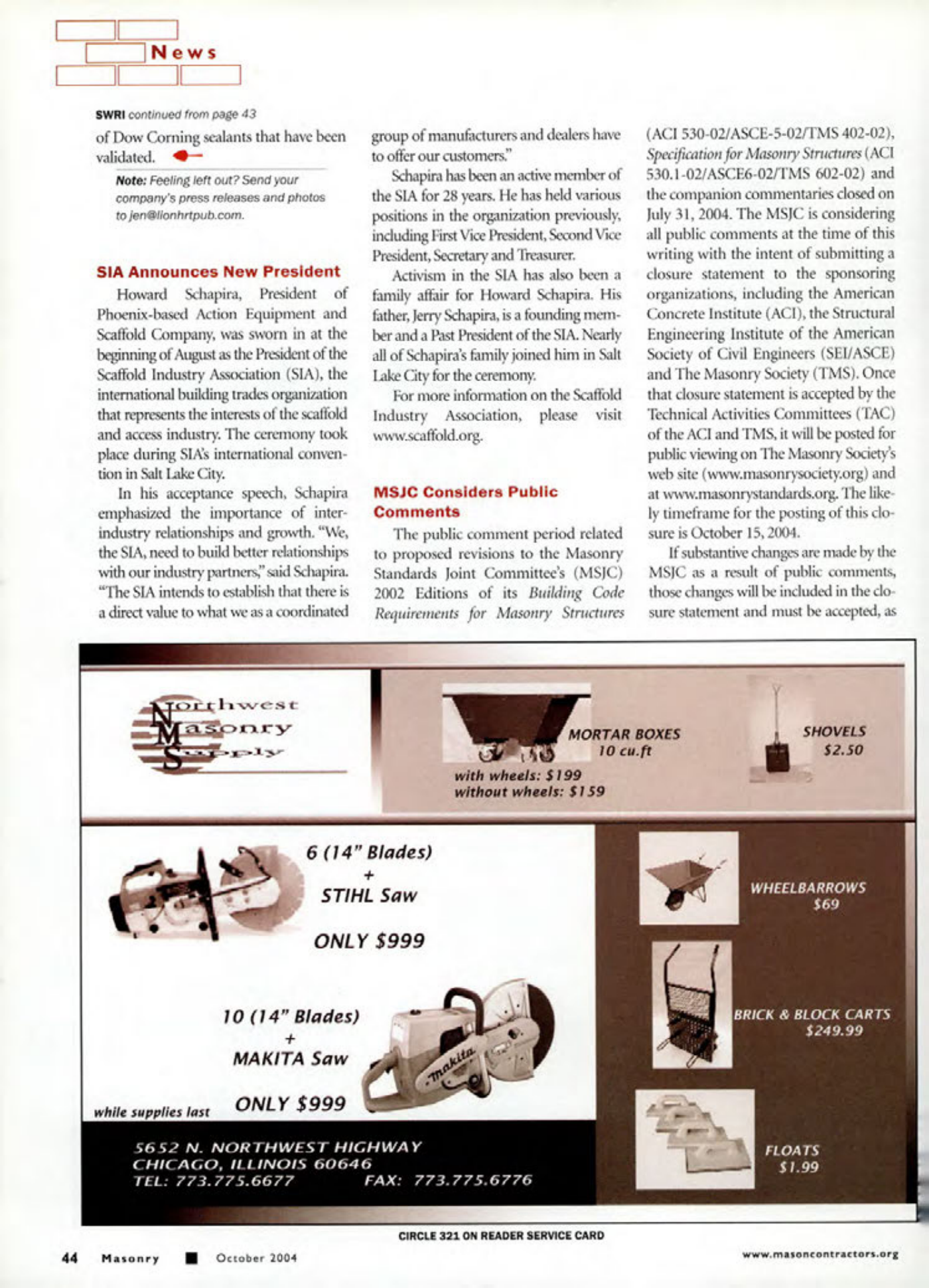 Masonry Magazine October 2004 Page. 46