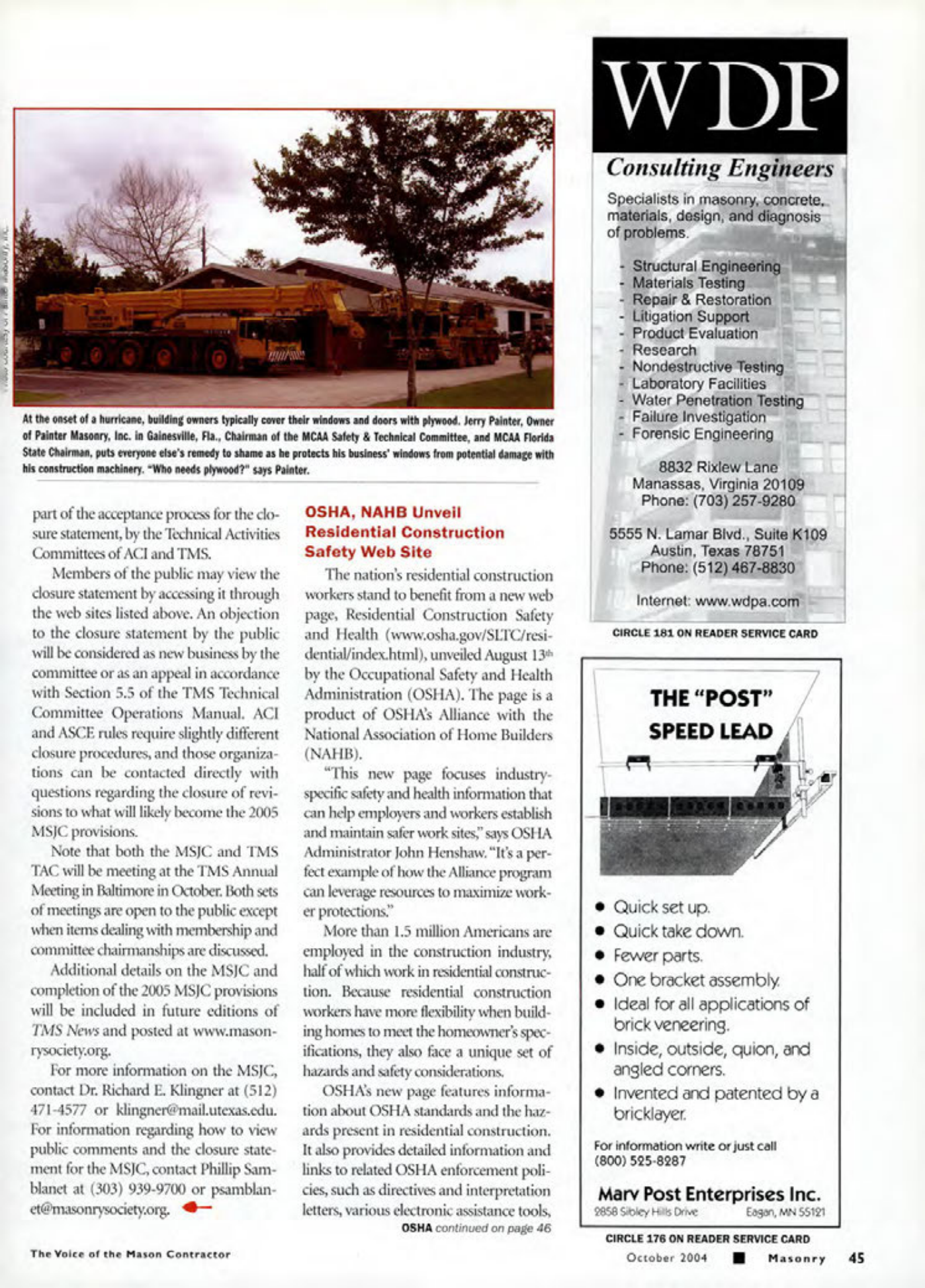 Masonry Magazine October 2004 Page. 47