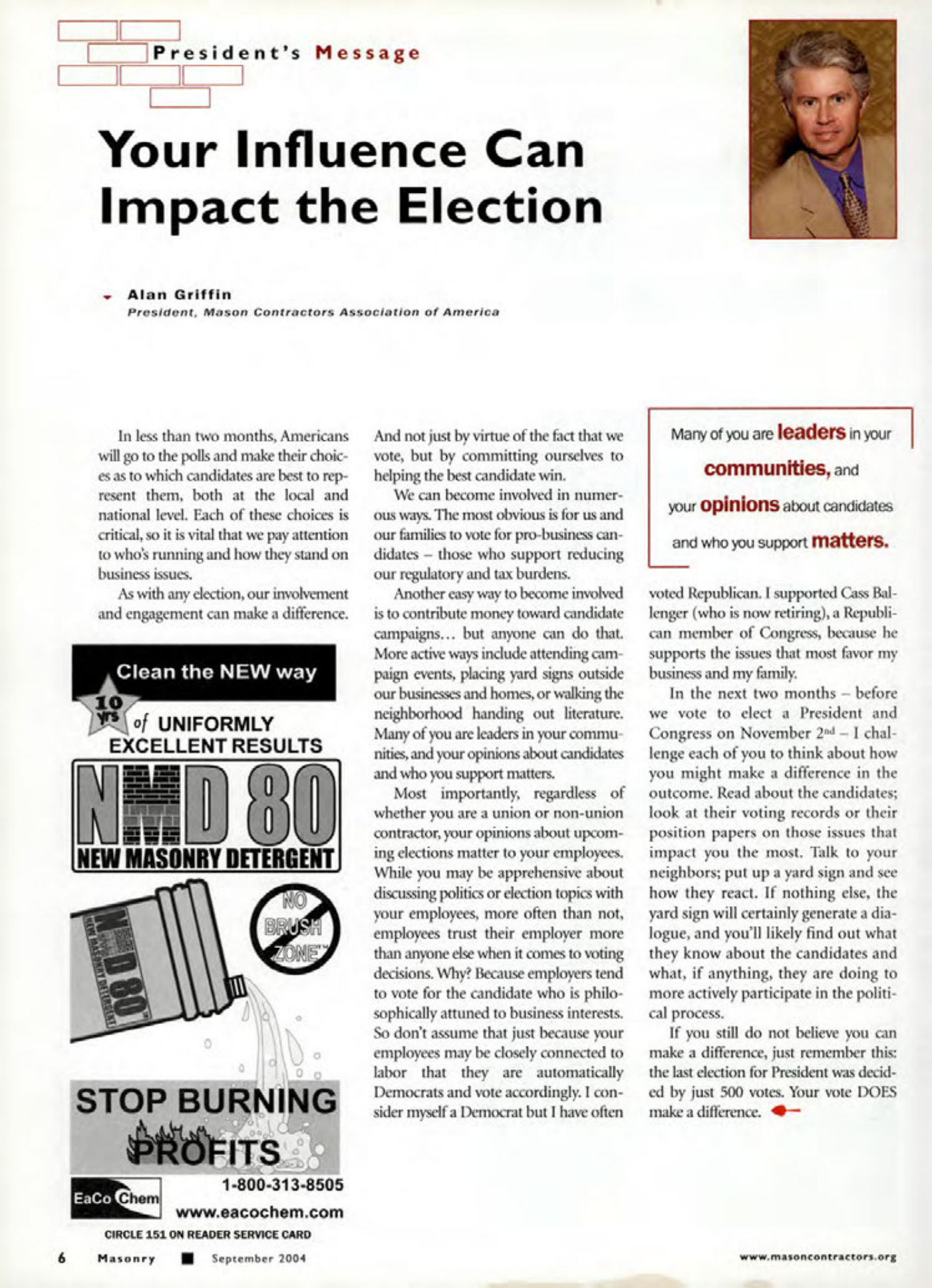 Masonry Magazine September 2004 Page. 8