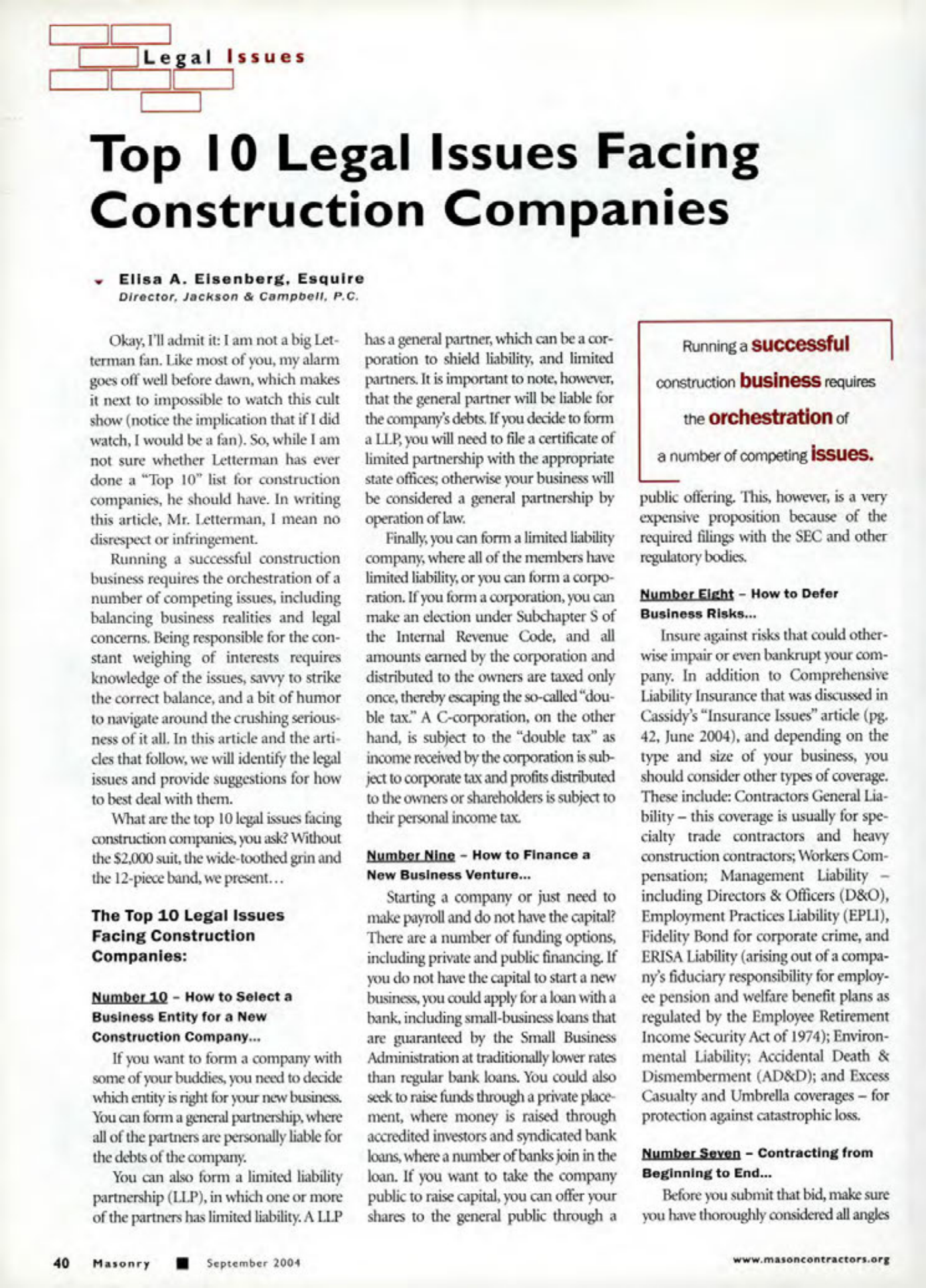 Masonry Magazine September 2004 Page. 42