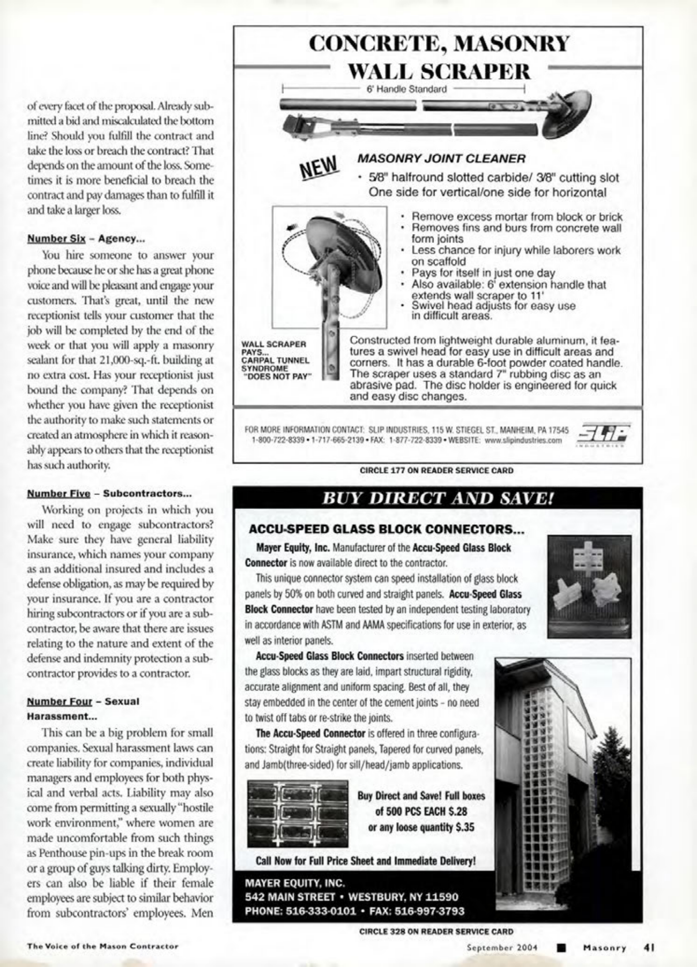 Masonry Magazine September 2004 Page. 43