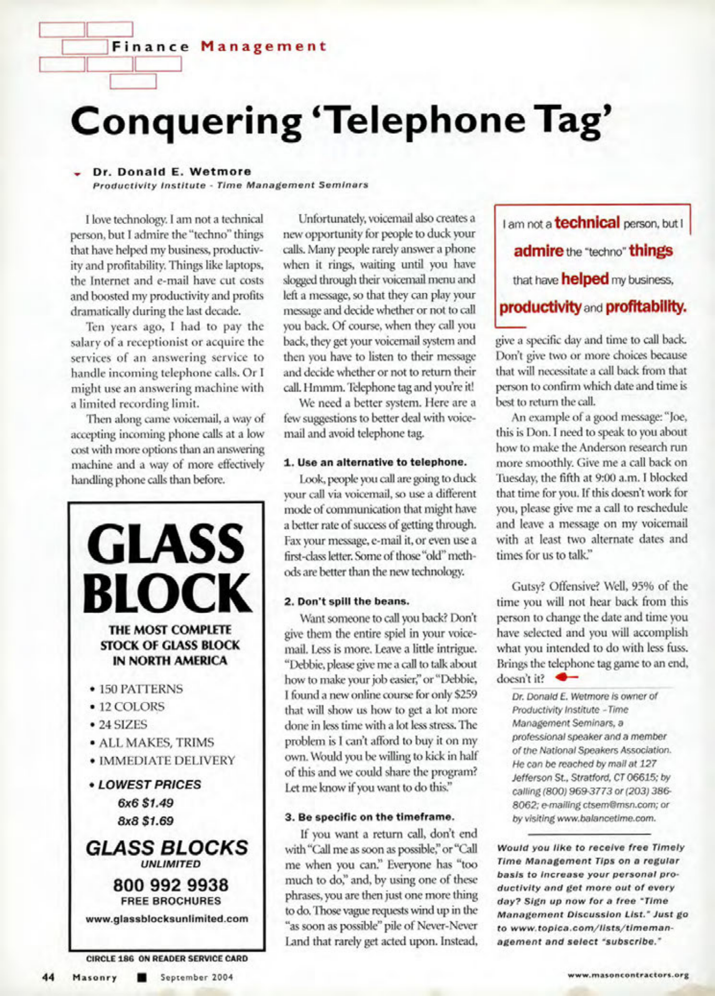 Masonry Magazine September 2004 Page. 46