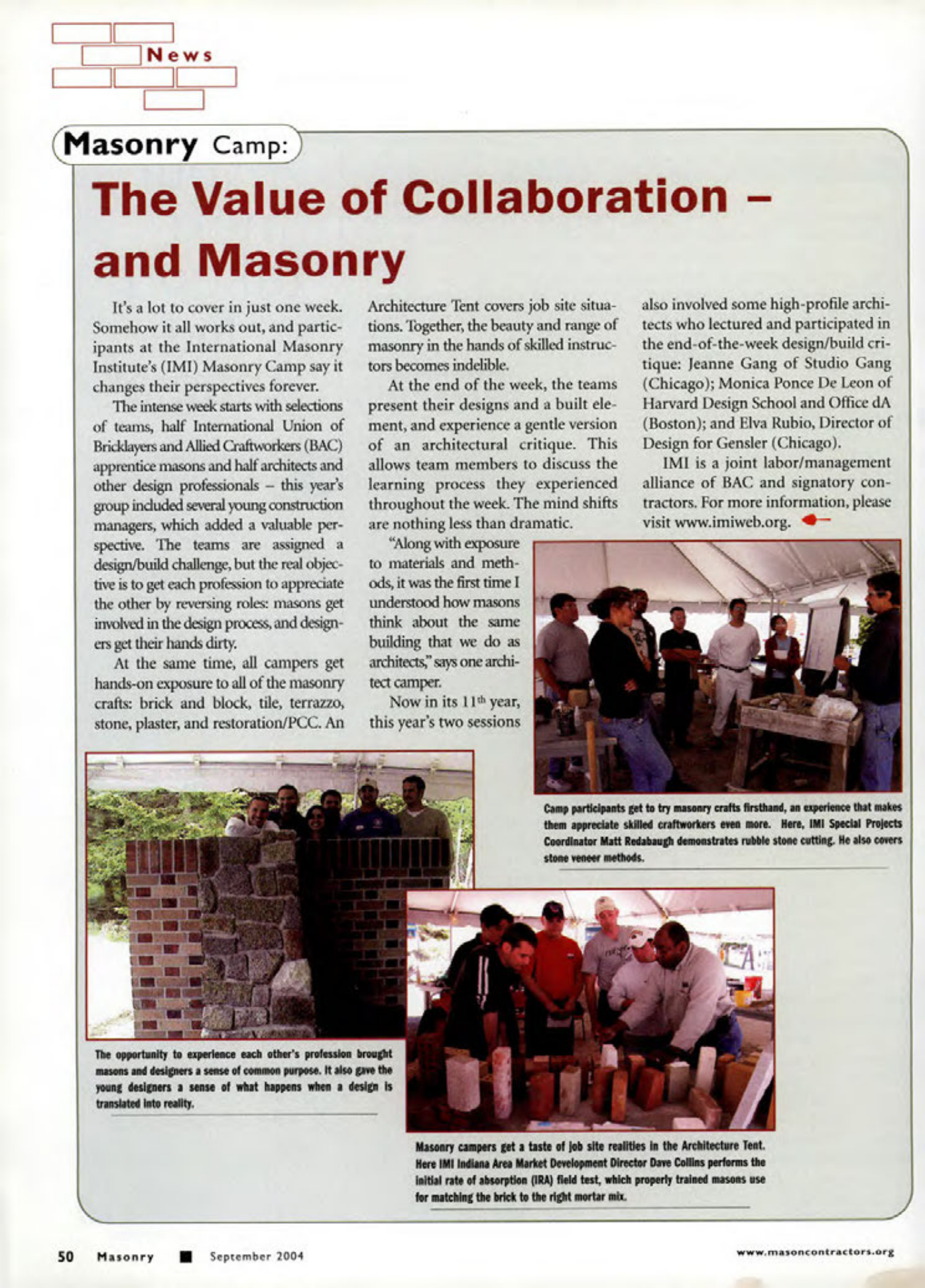 Masonry Magazine September 2004 Page. 52