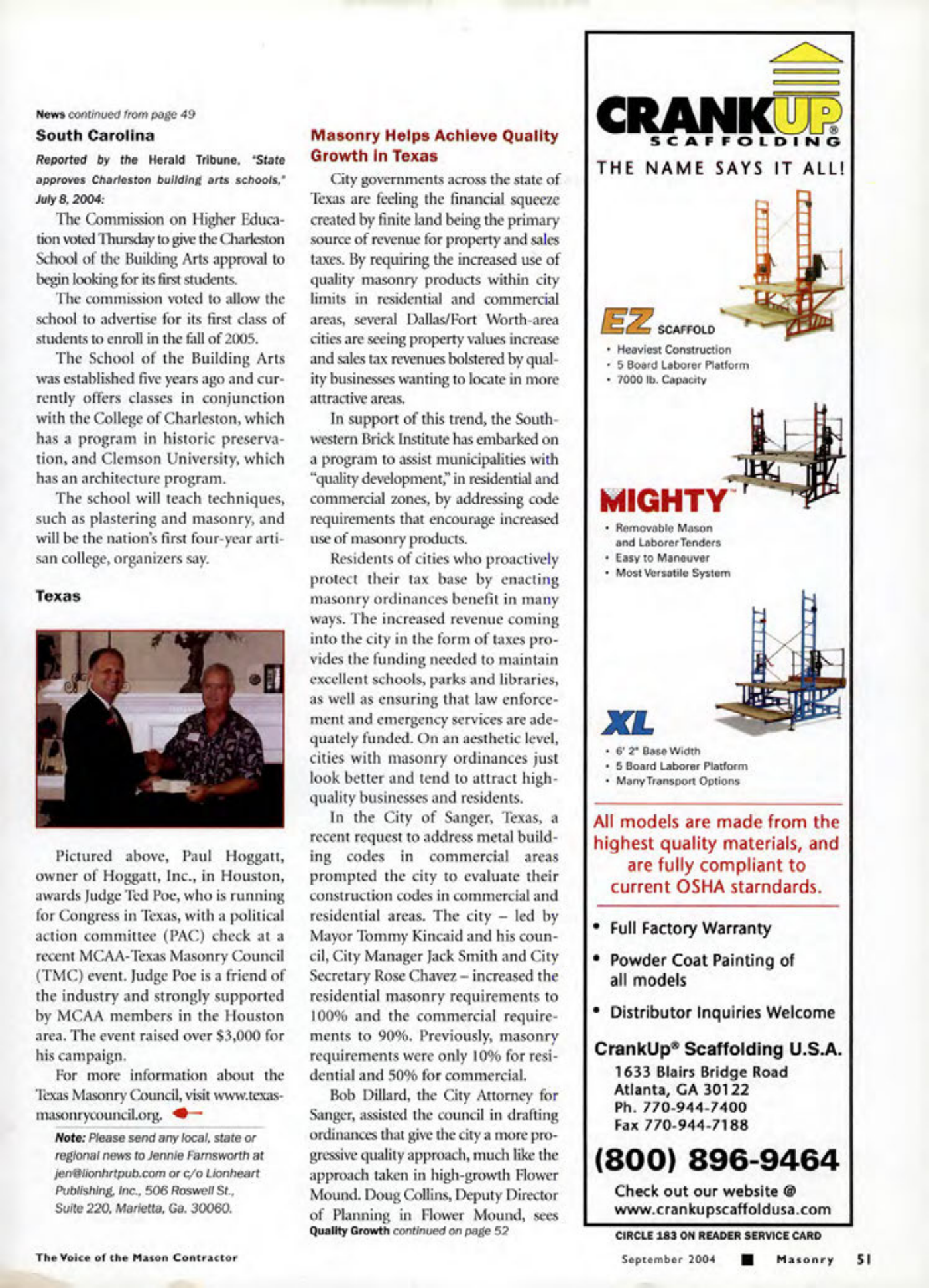 Masonry Magazine September 2004 Page. 53