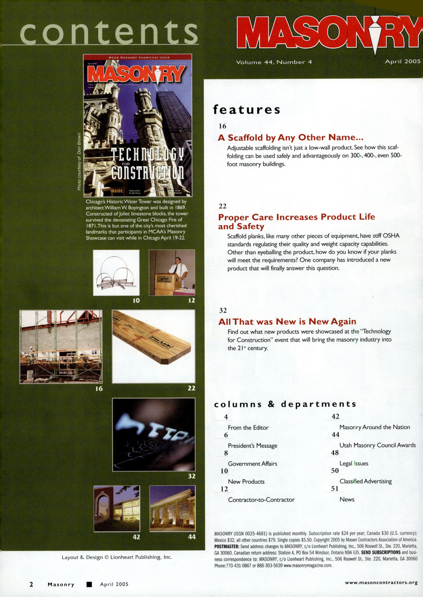 Masonry Magazine April 2005 Page. 4