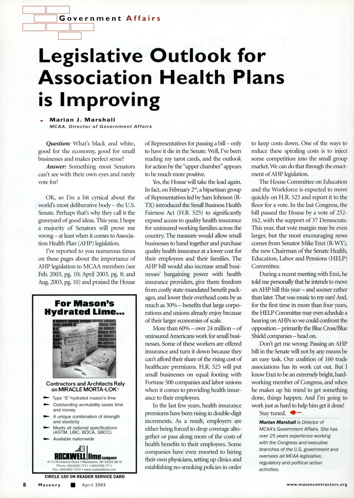 Masonry Magazine April 2005 Page. 10