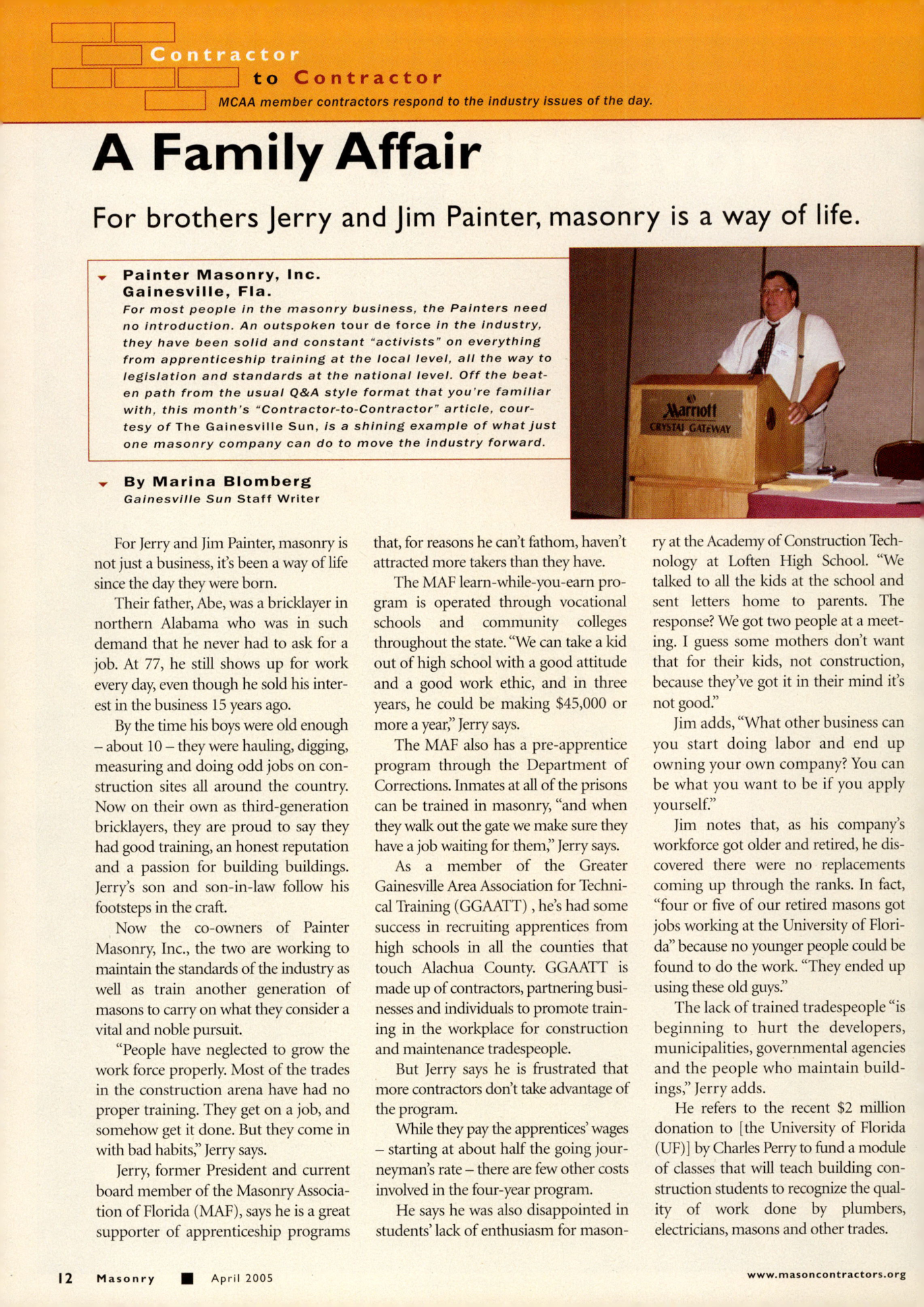 Masonry Magazine April 2005 Page. 14