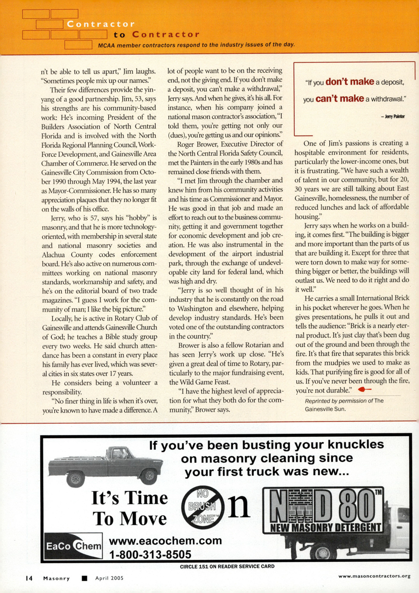 Masonry Magazine April 2005 Page. 16