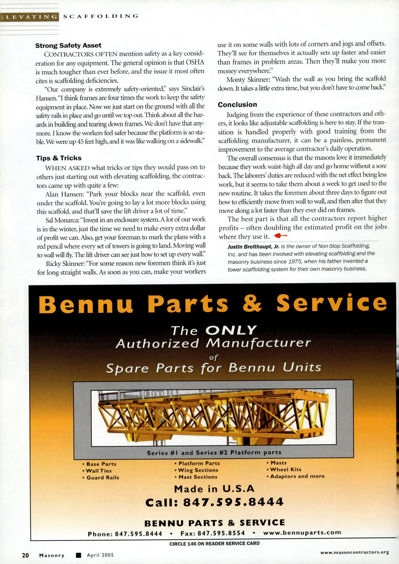 Masonry Magazine April 2005 Page. 22