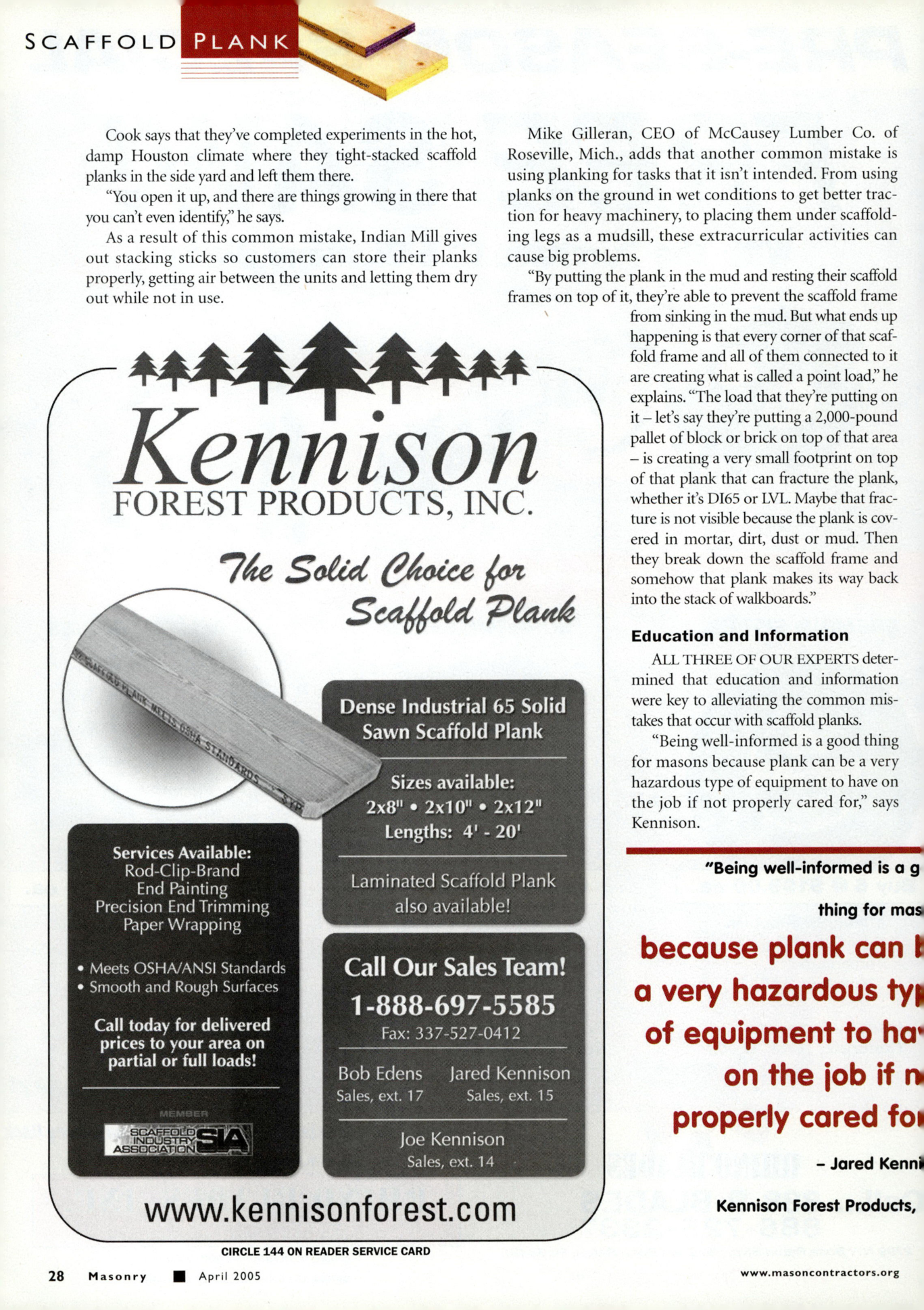 Masonry Magazine April 2005 Page. 30