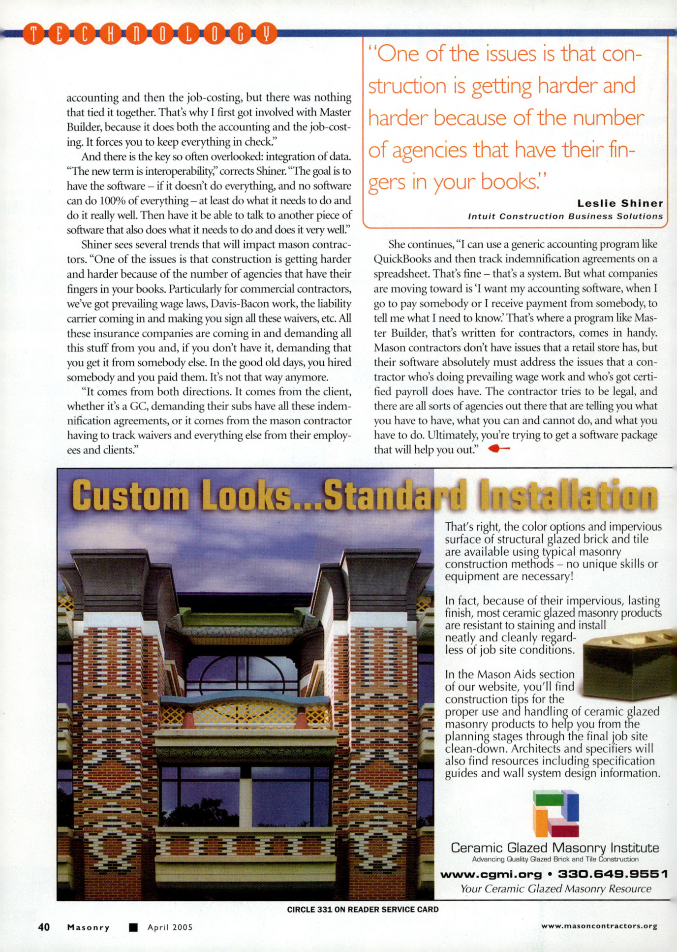 Masonry Magazine April 2005 Page. 42