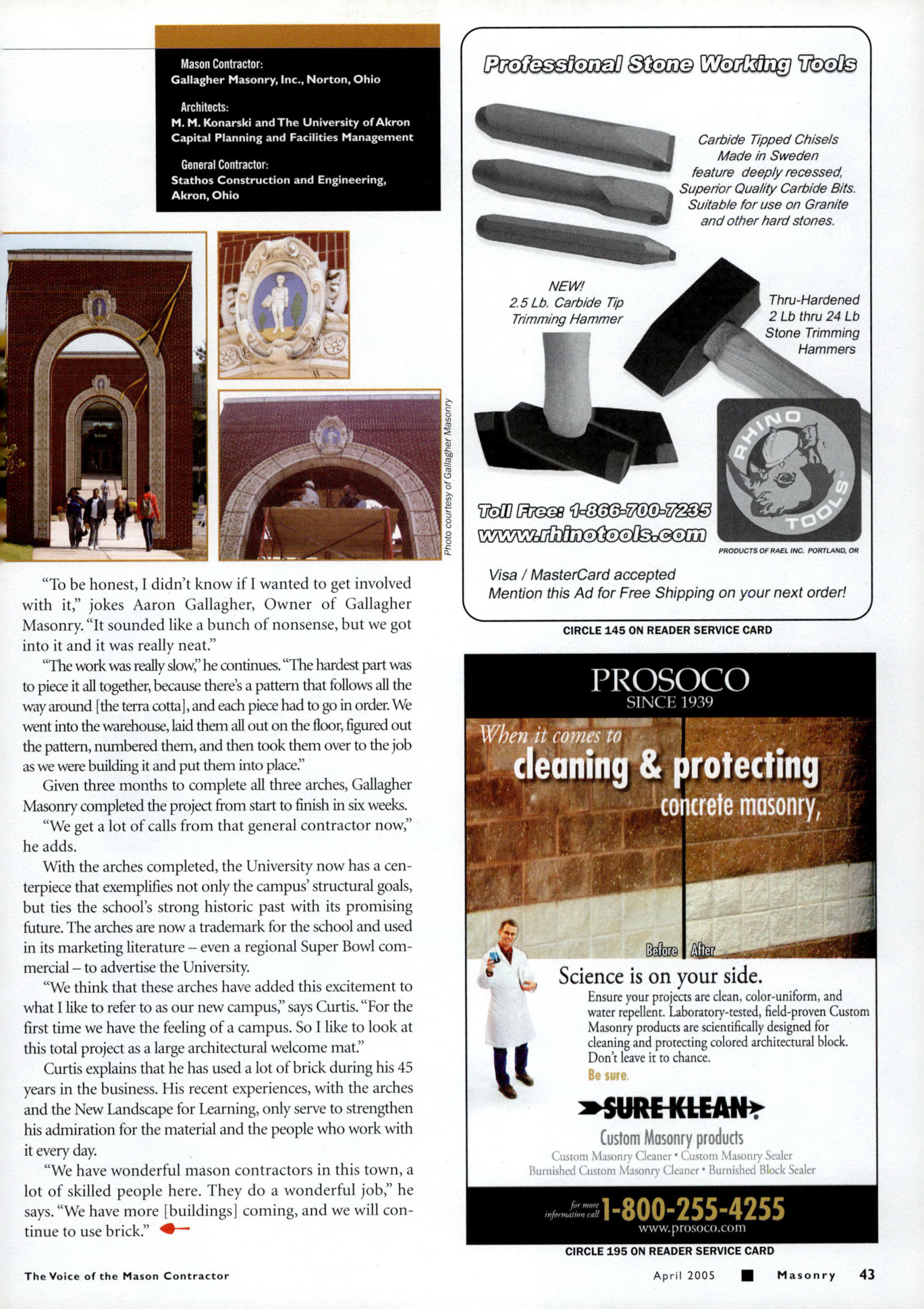 Masonry Magazine April 2005 Page. 45