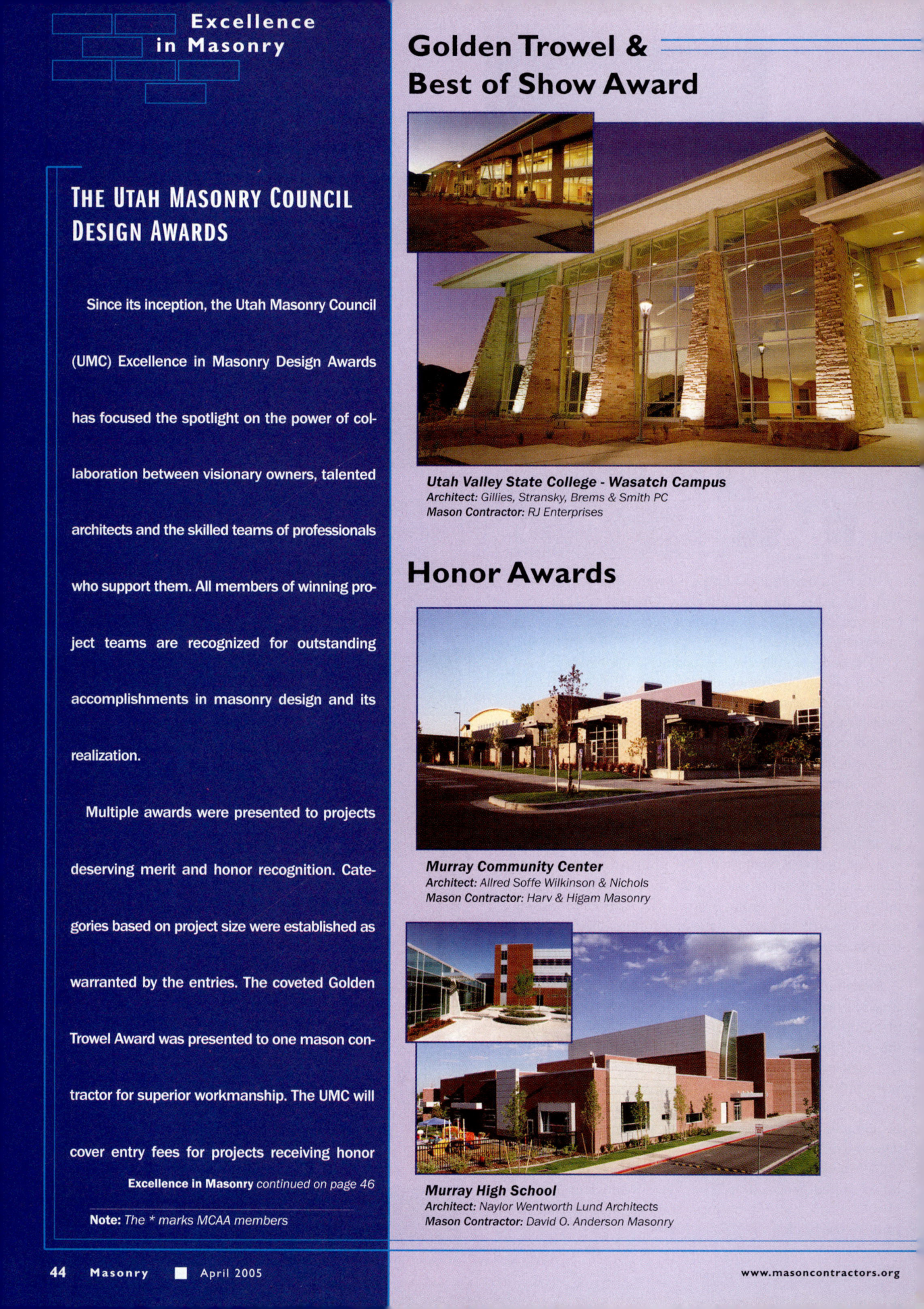 Masonry Magazine April 2005 Page. 46