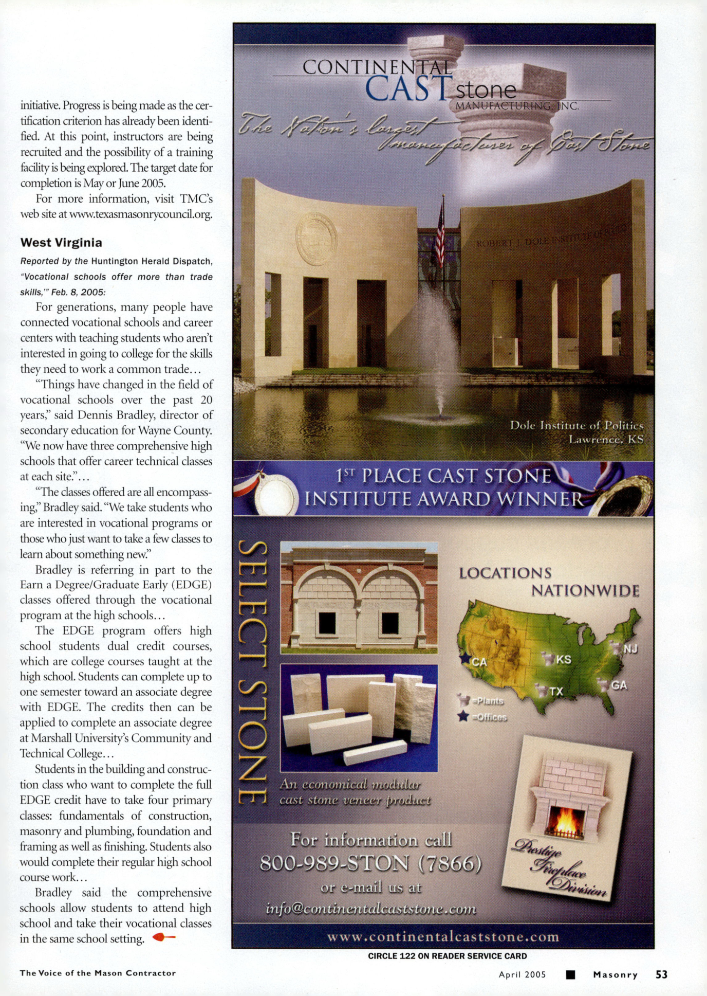 Masonry Magazine April 2005 Page. 55