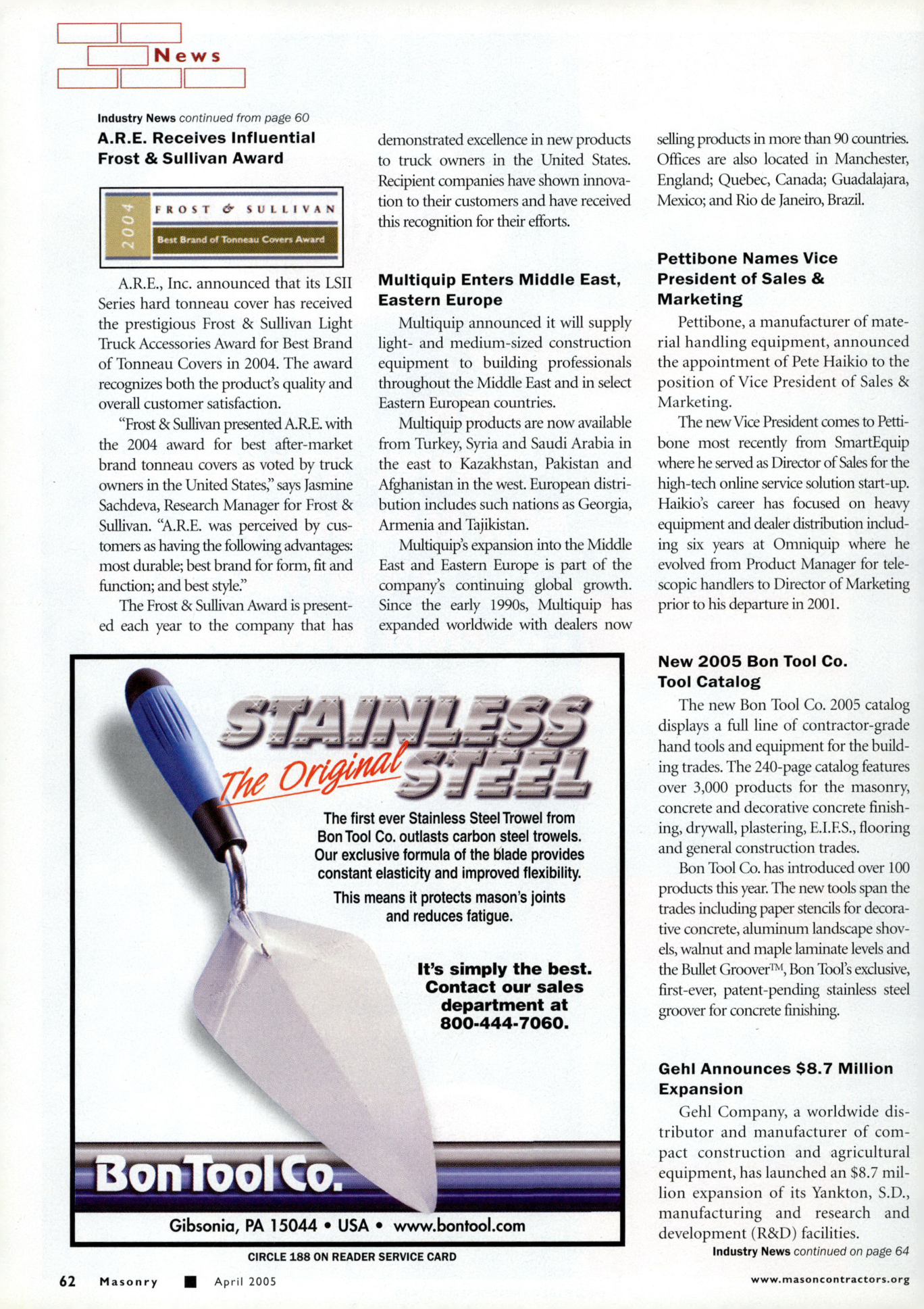 Masonry Magazine April 2005 Page. 64
