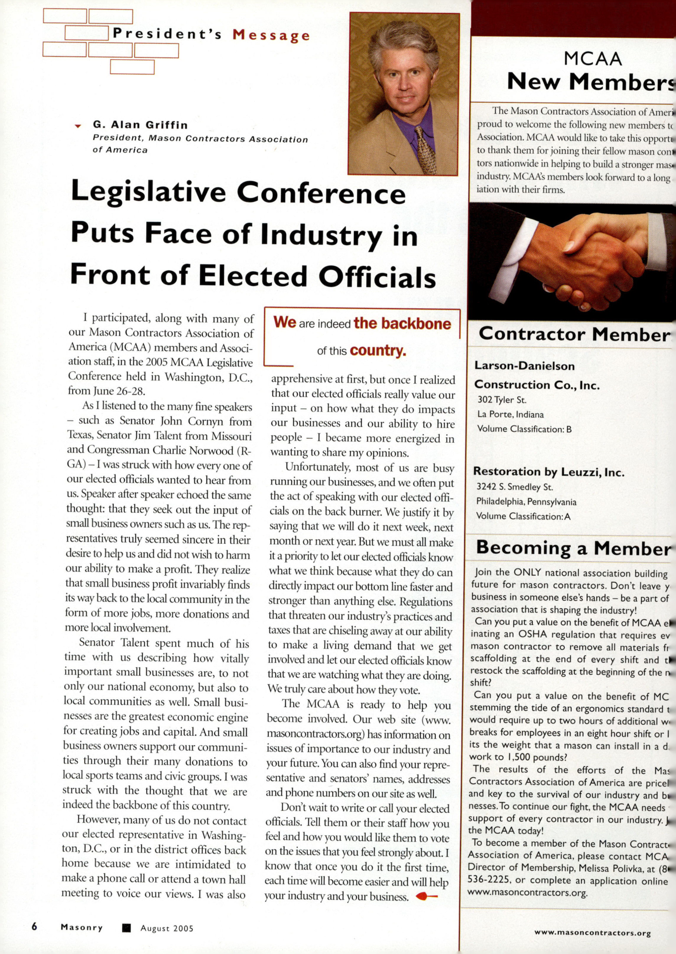 Masonry Magazine August 2005 Page. 8