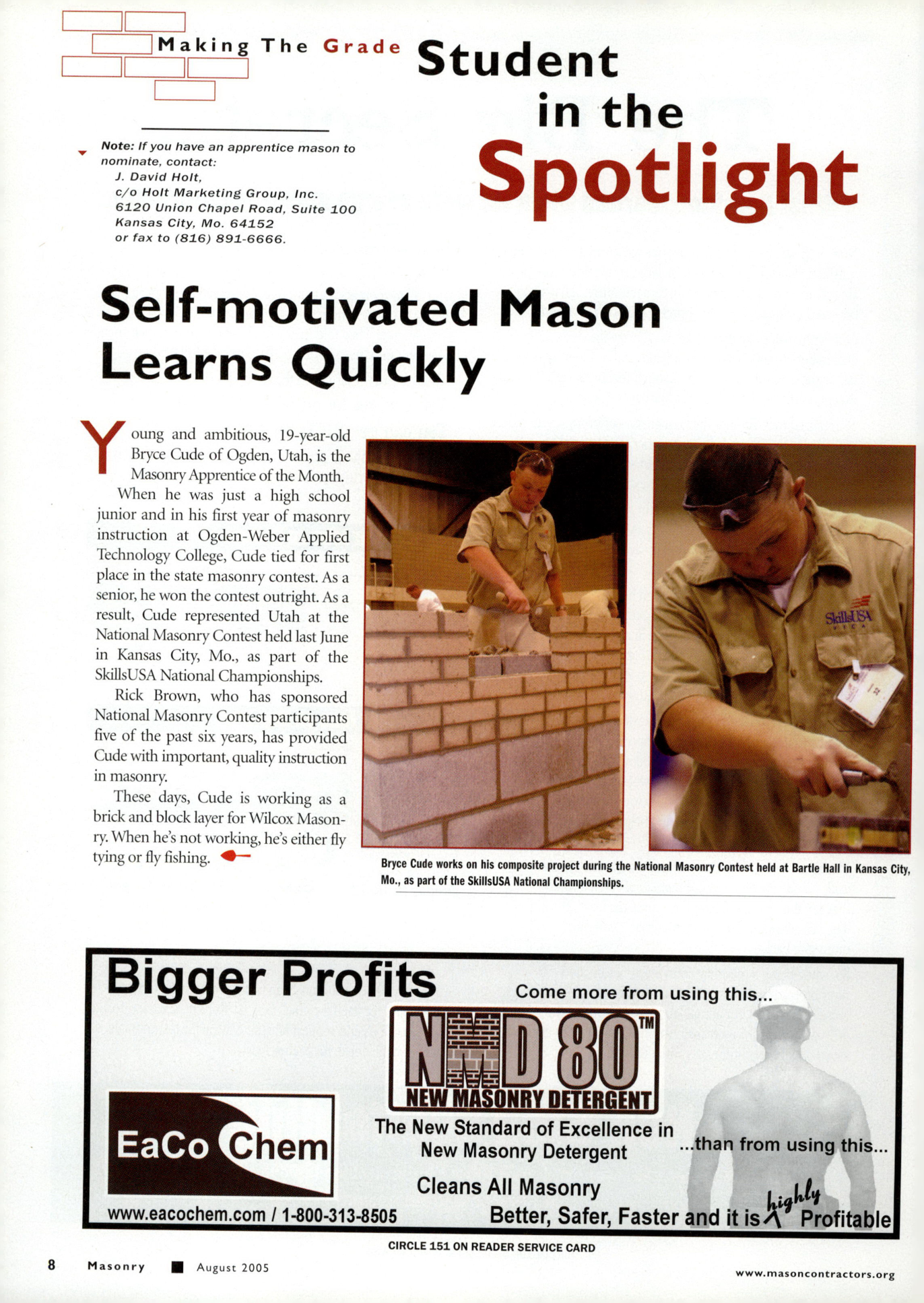 Masonry Magazine August 2005 Page. 10