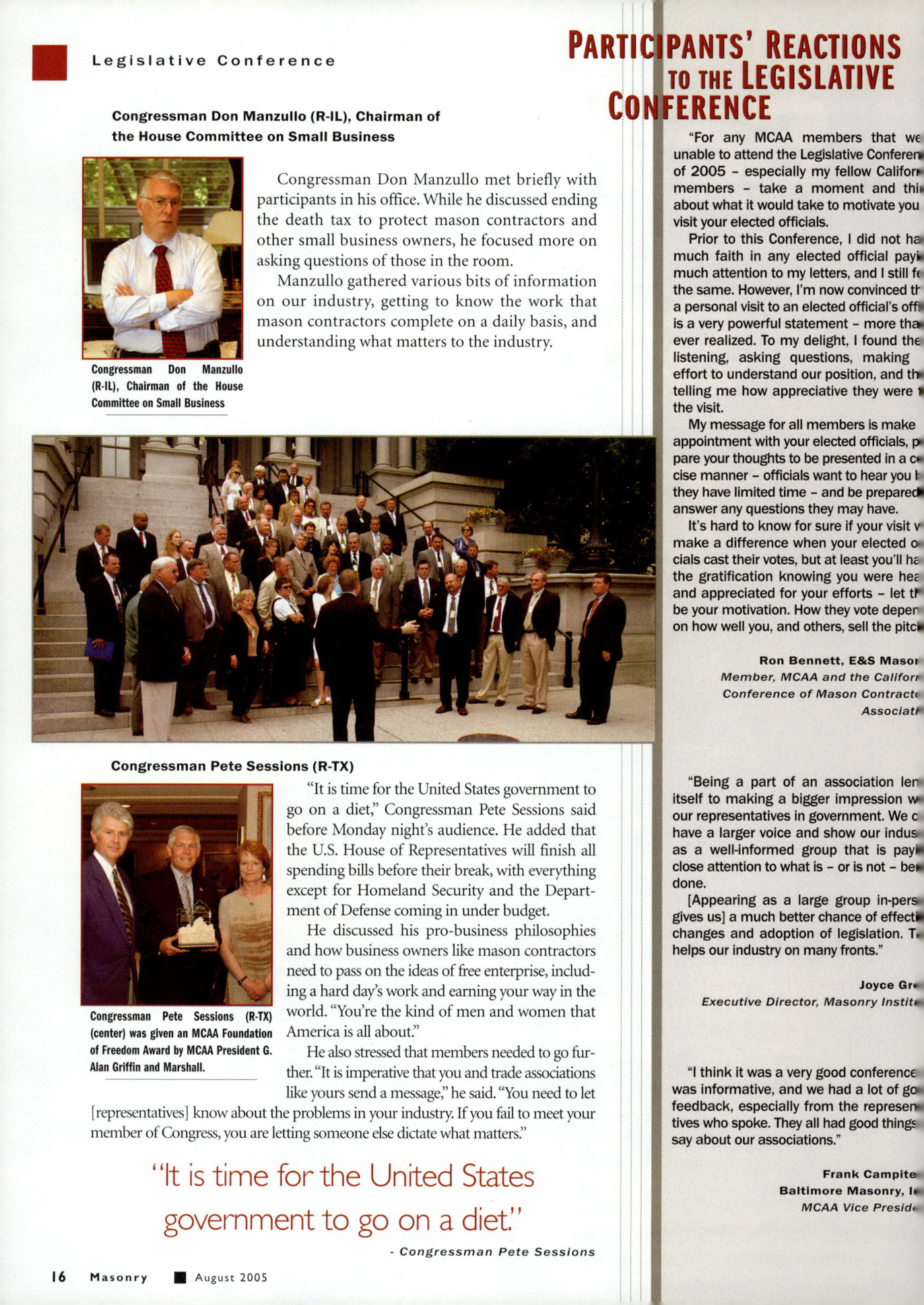 Masonry Magazine August 2005 Page. 18