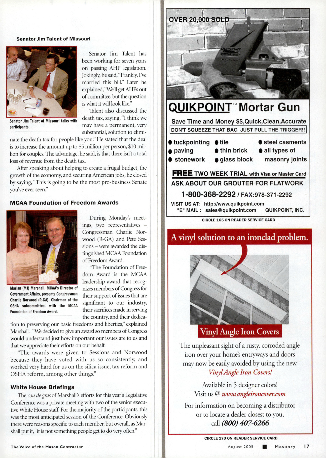 Masonry Magazine August 2005 Page. 19