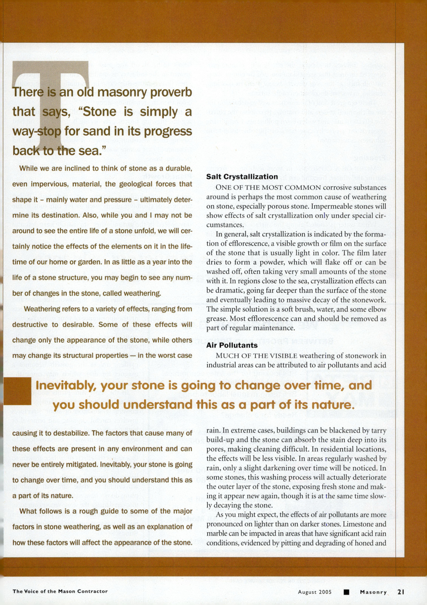 Masonry Magazine August 2005 Page. 23