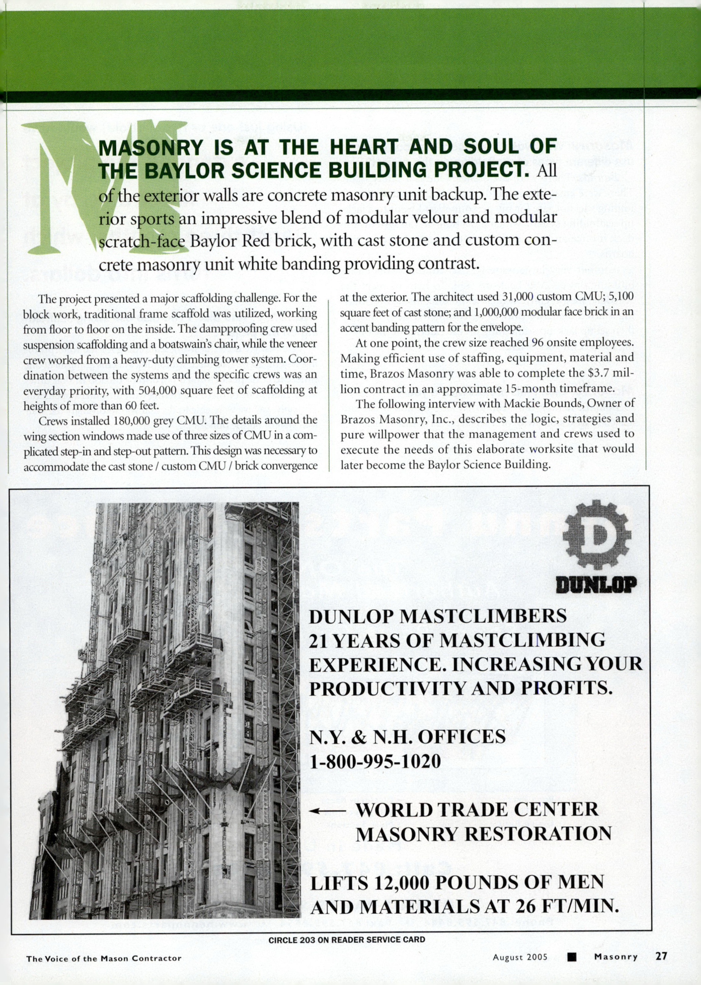 Masonry Magazine August 2005 Page. 29