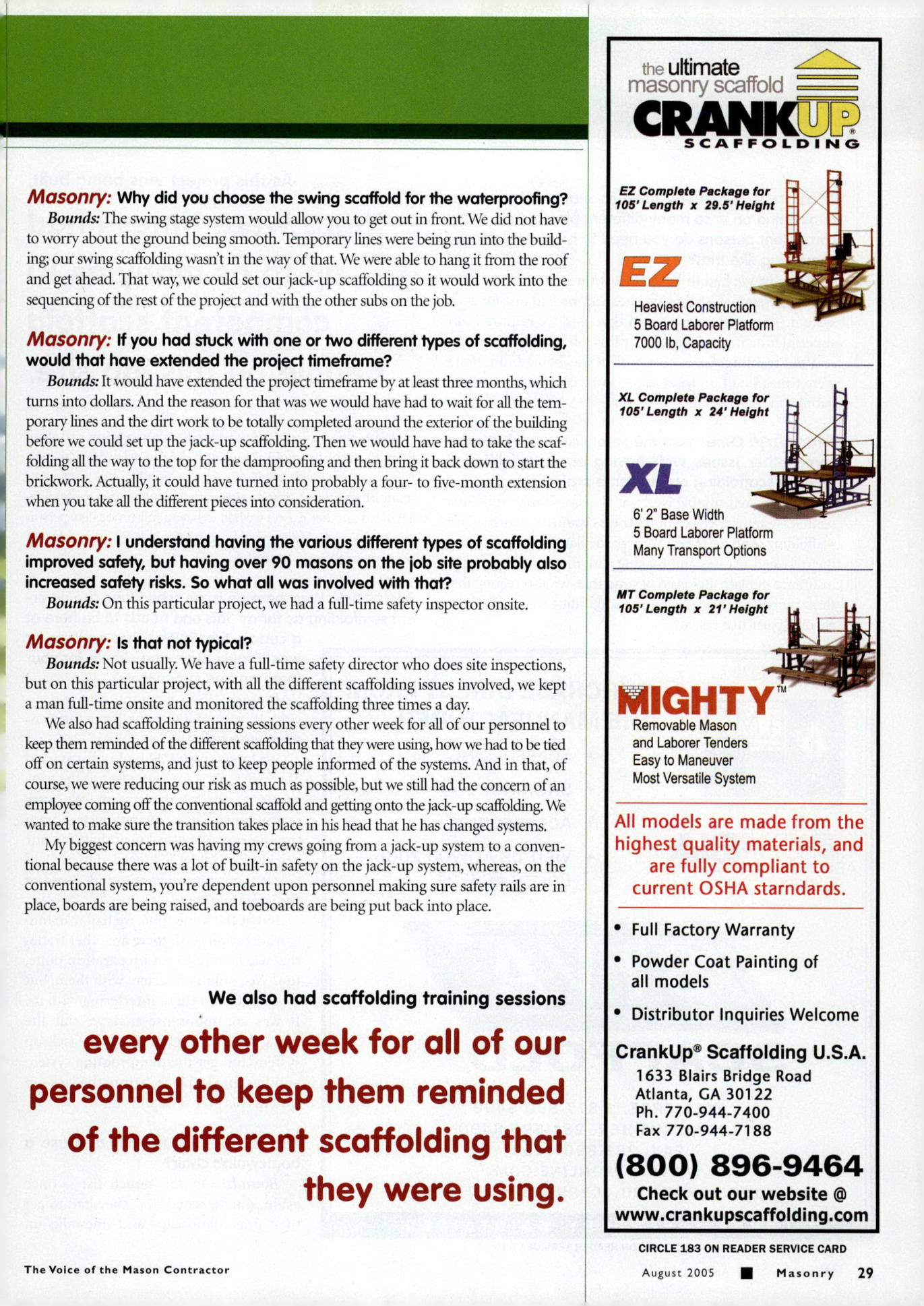 Masonry Magazine August 2005 Page. 31