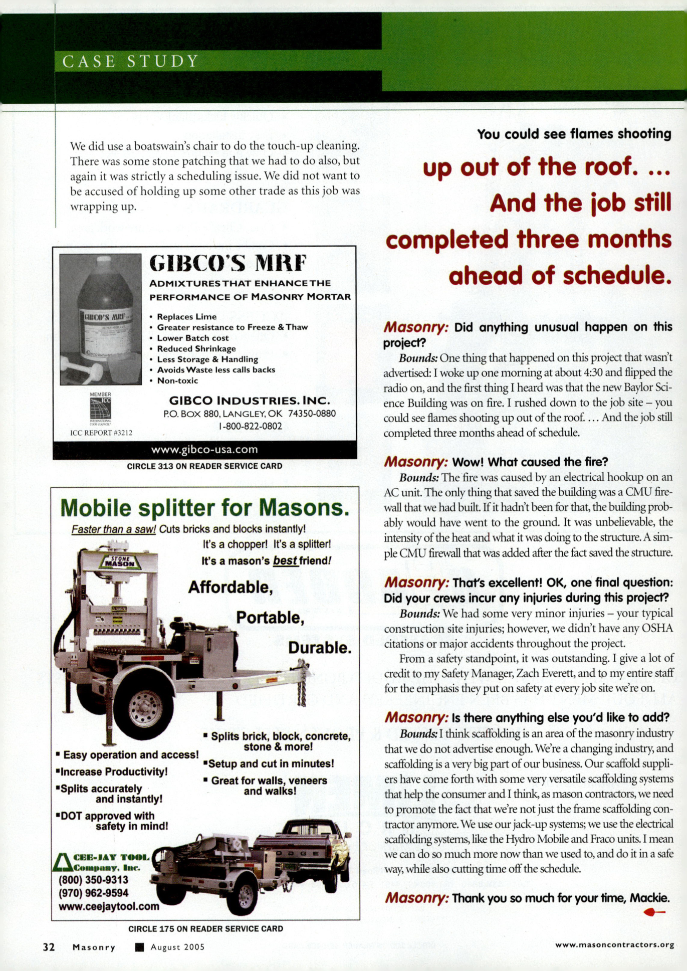 Masonry Magazine August 2005 Page. 34