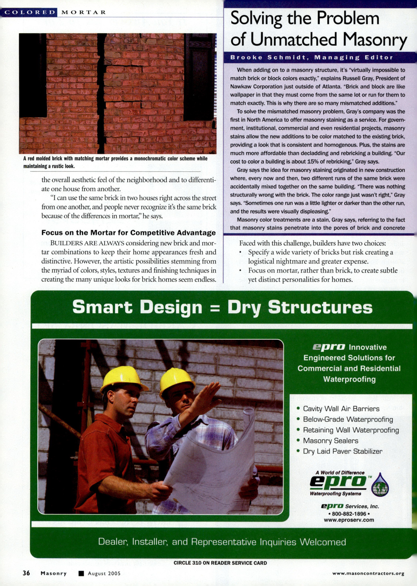 Masonry Magazine August 2005 Page. 38